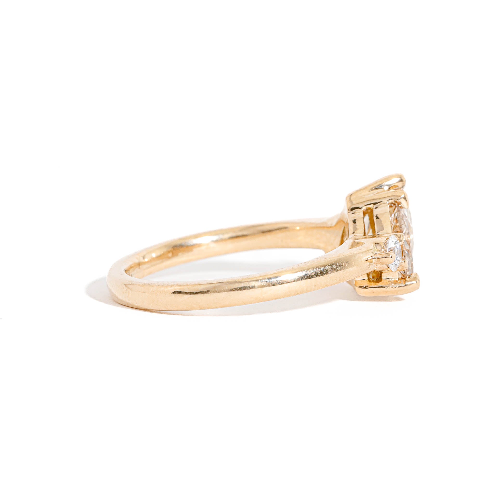 Pear Cut, Maquis Cut and Round Cut Diamond Ring in 18 Carat Yellow Gold
