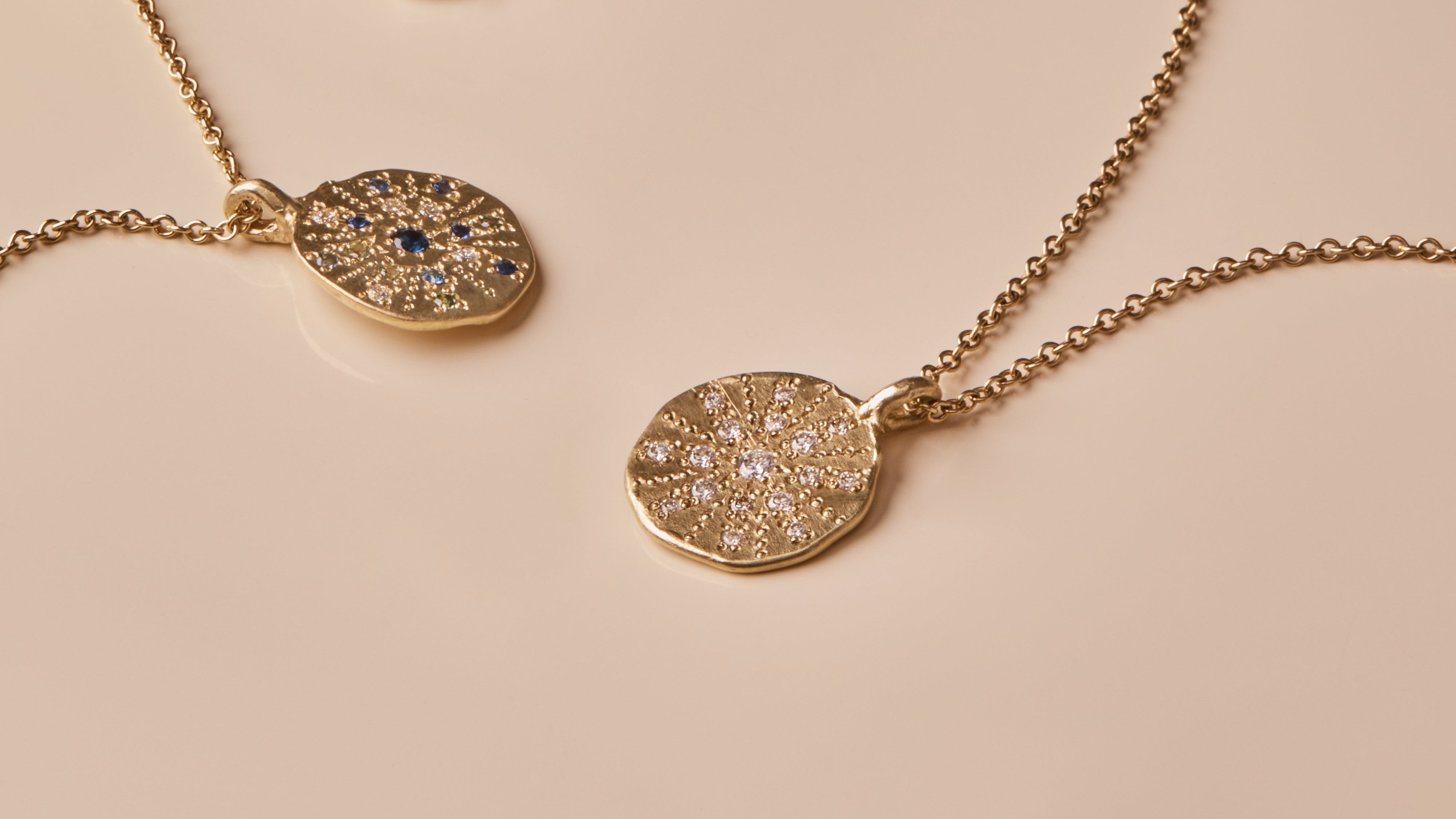 pendant necklaces on gold chain