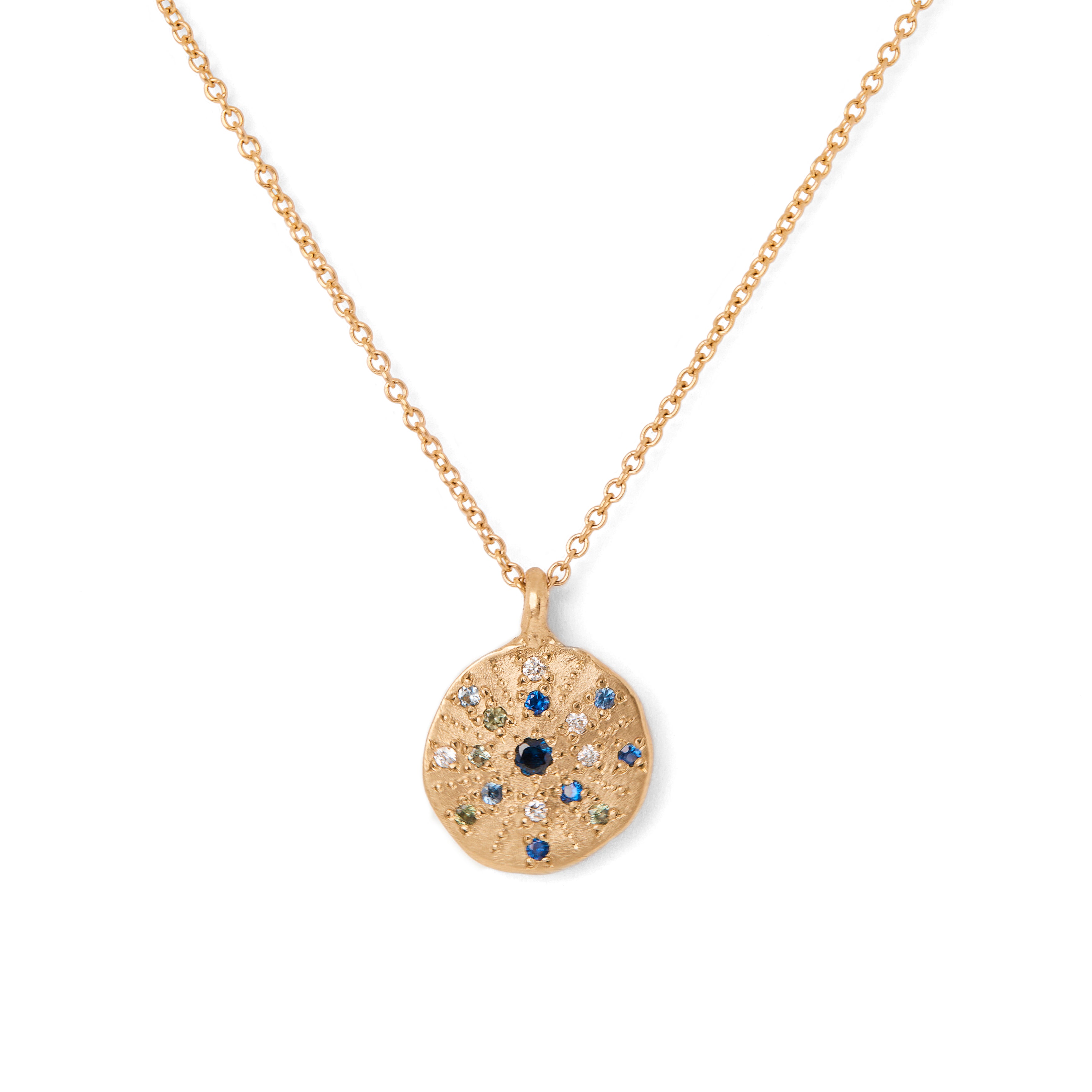 Sunburst Blue Sapphire Necklace