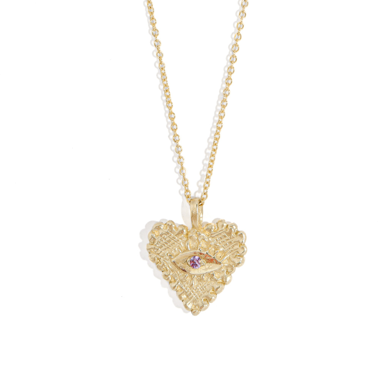 All Seeing Heart Pendant Lilac