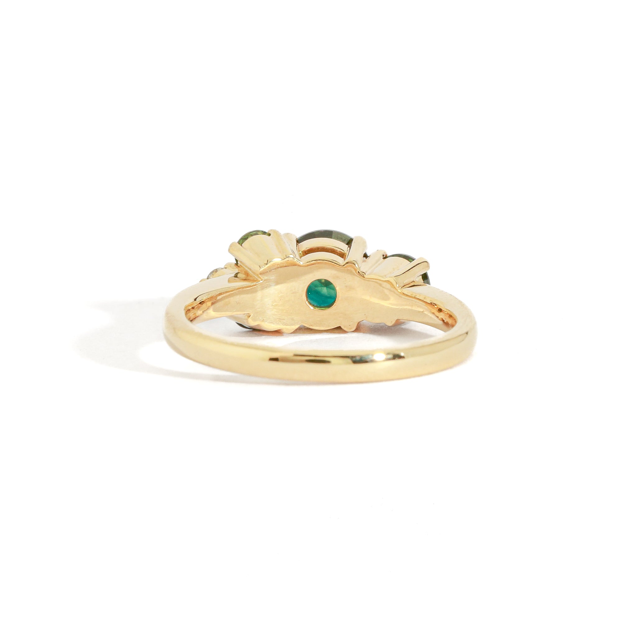 back of cluster engagement ring setting