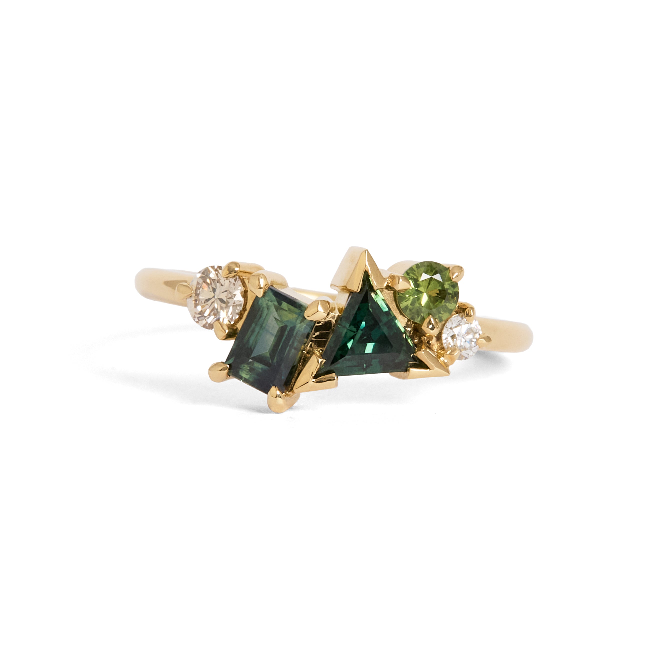 Prima Green Sapphire Cluster
