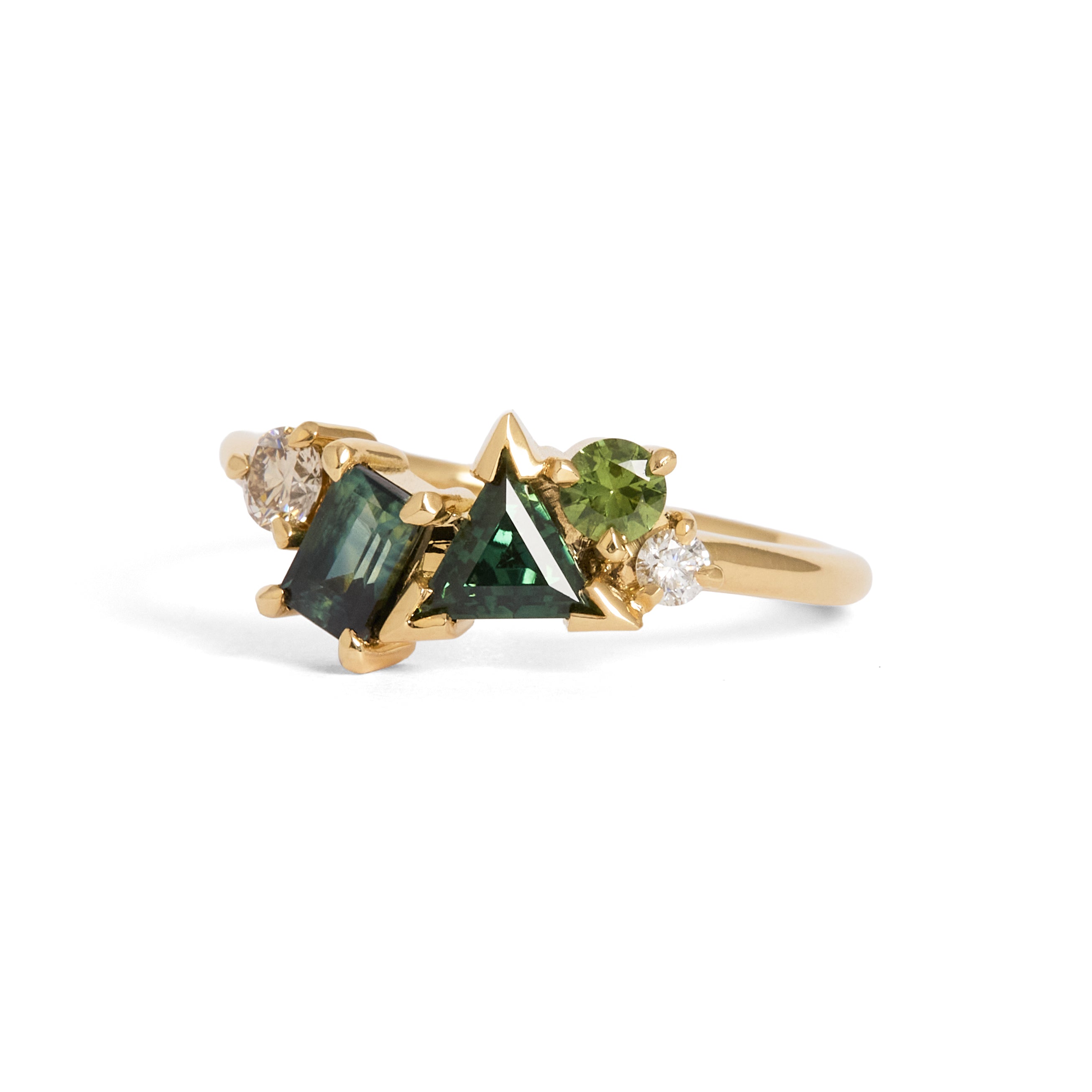 Prima Green Sapphire Cluster