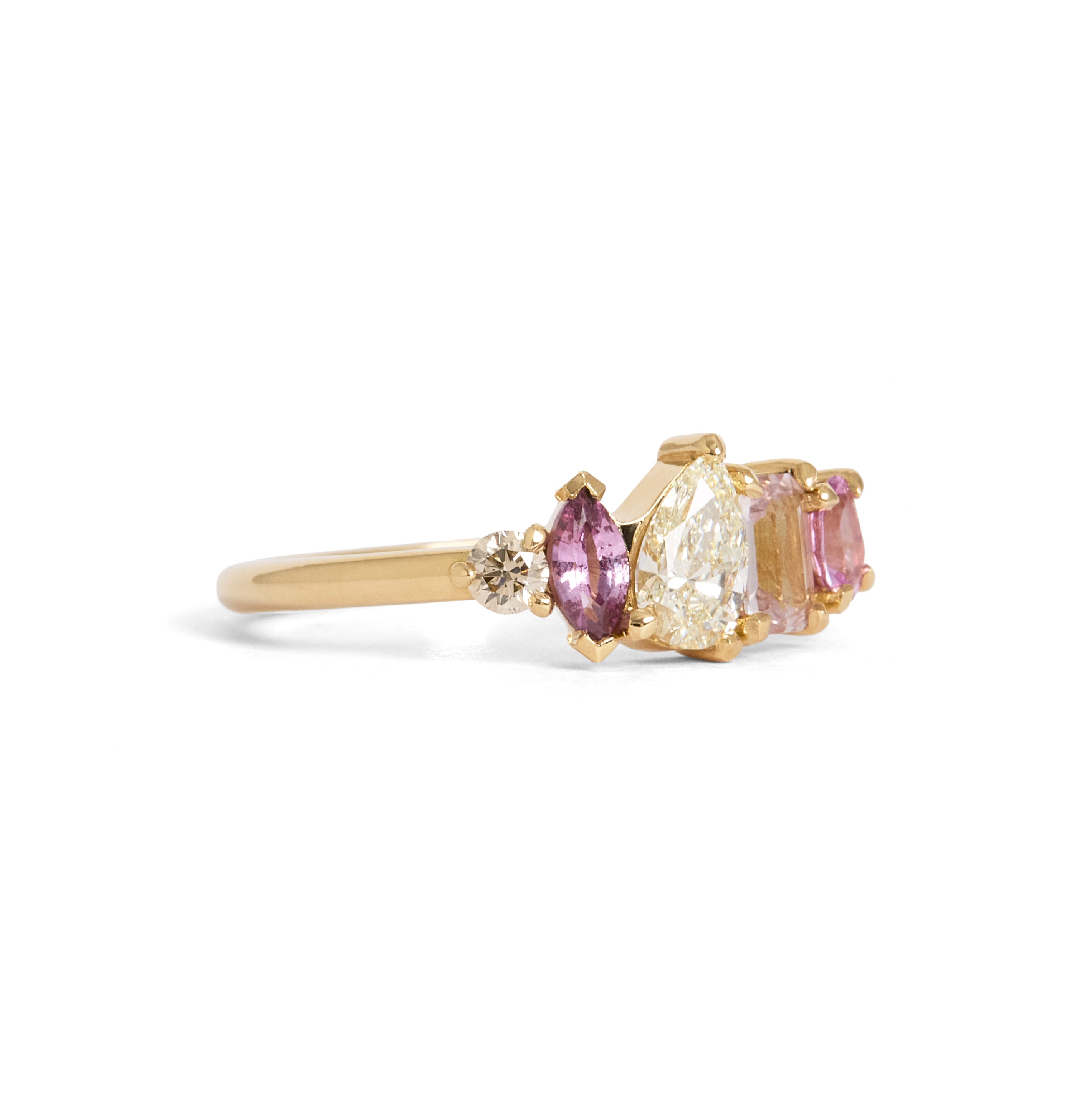 Kindred Pink Sapphire and Diamond Cluster
