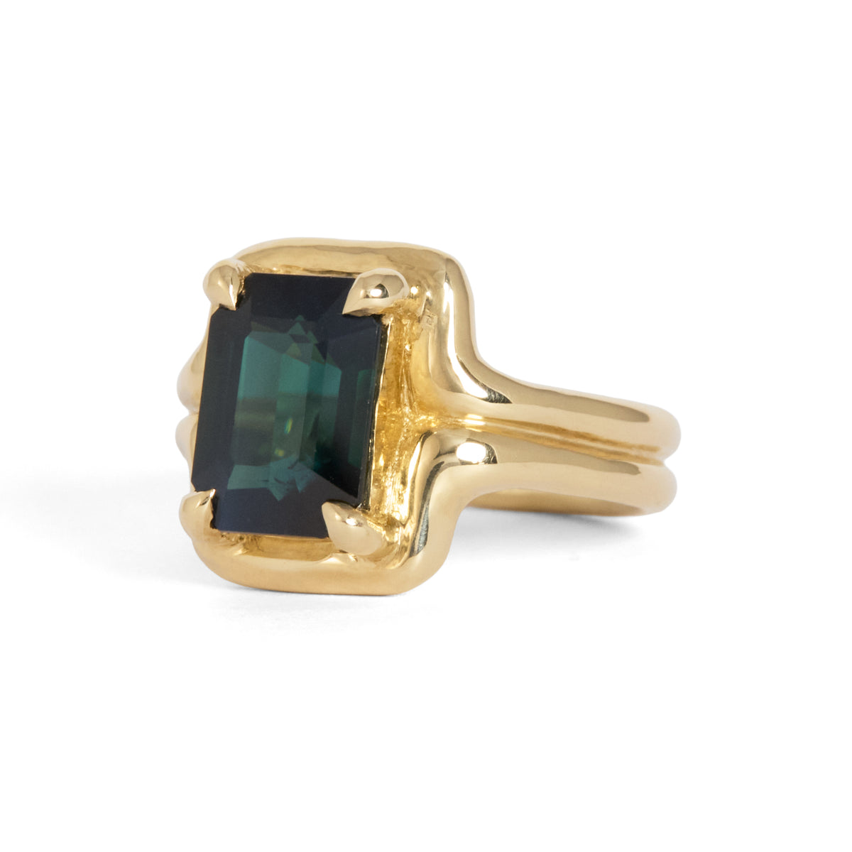 Nyra Emerald Cut Sapphire Solitaire Ring
