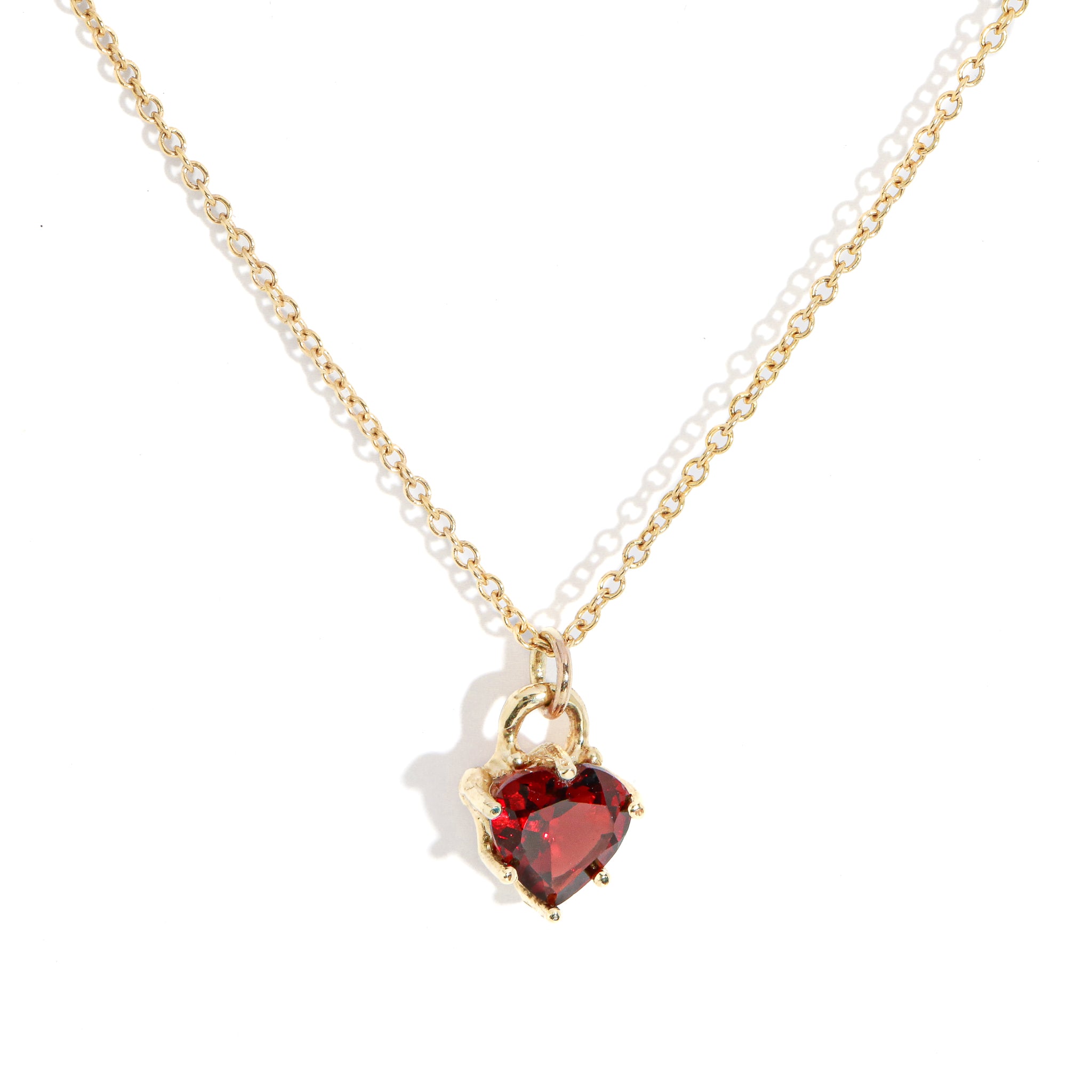 Hold My Heart Pendant - Garnet