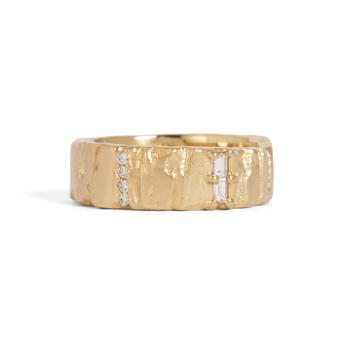 Elemental Carved Diamond Band