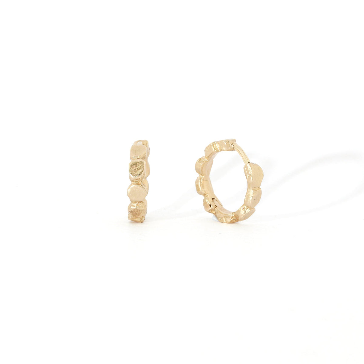 organic shape gold hoop earrings