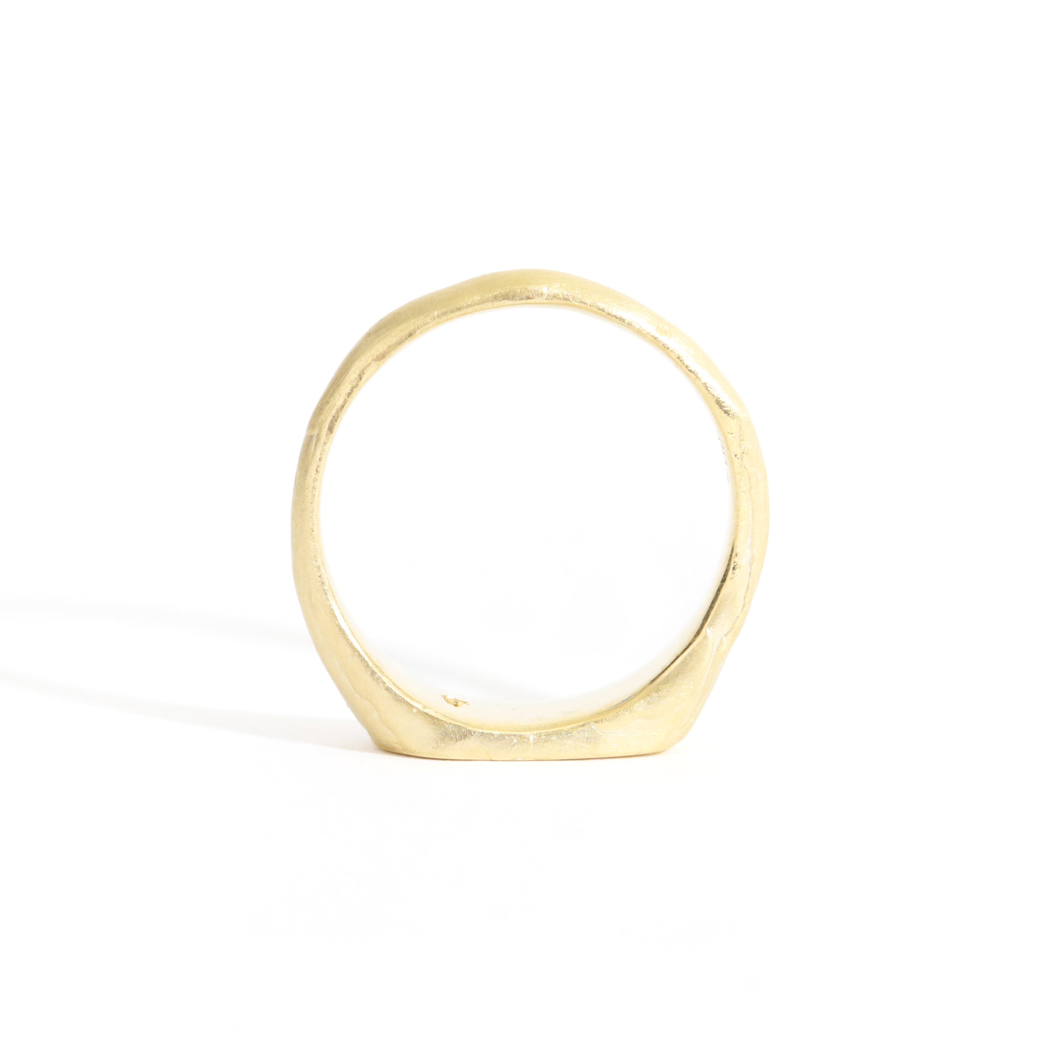 Signet Ring with Princess Cut White Diamond in 9ct Yellow Gold