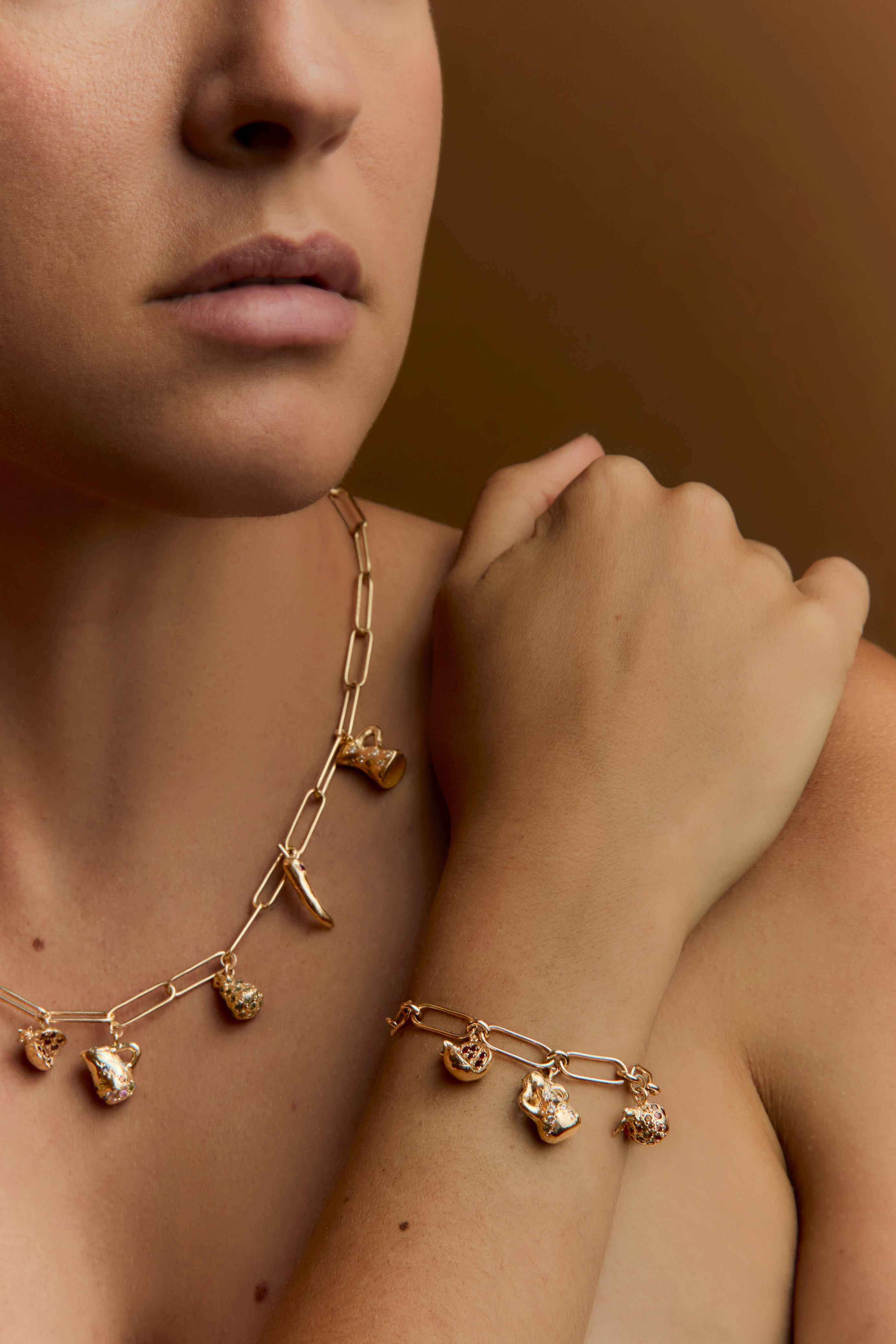 charms chain necklace gold