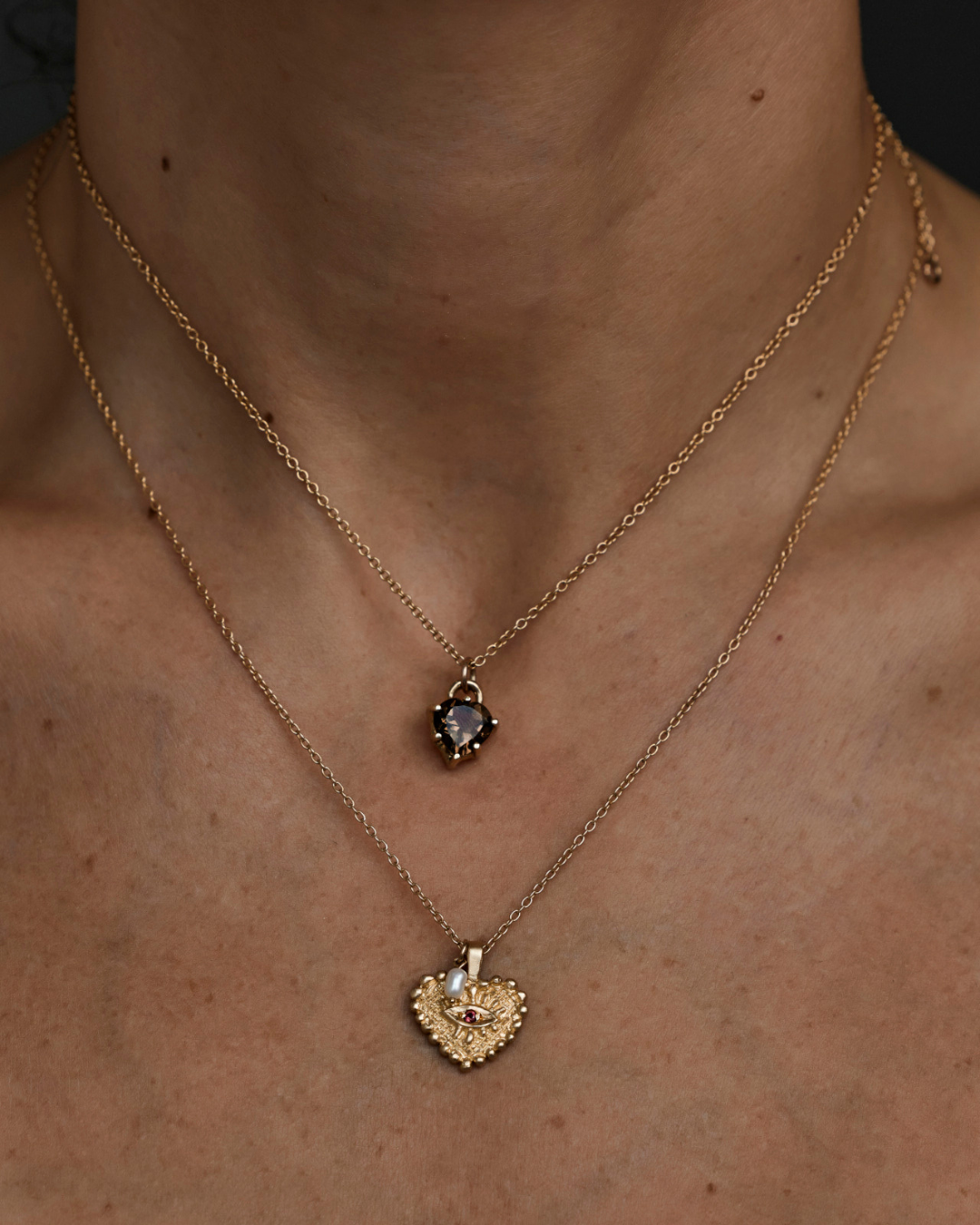 Hold My Heart Pendant - Smokey Quartz