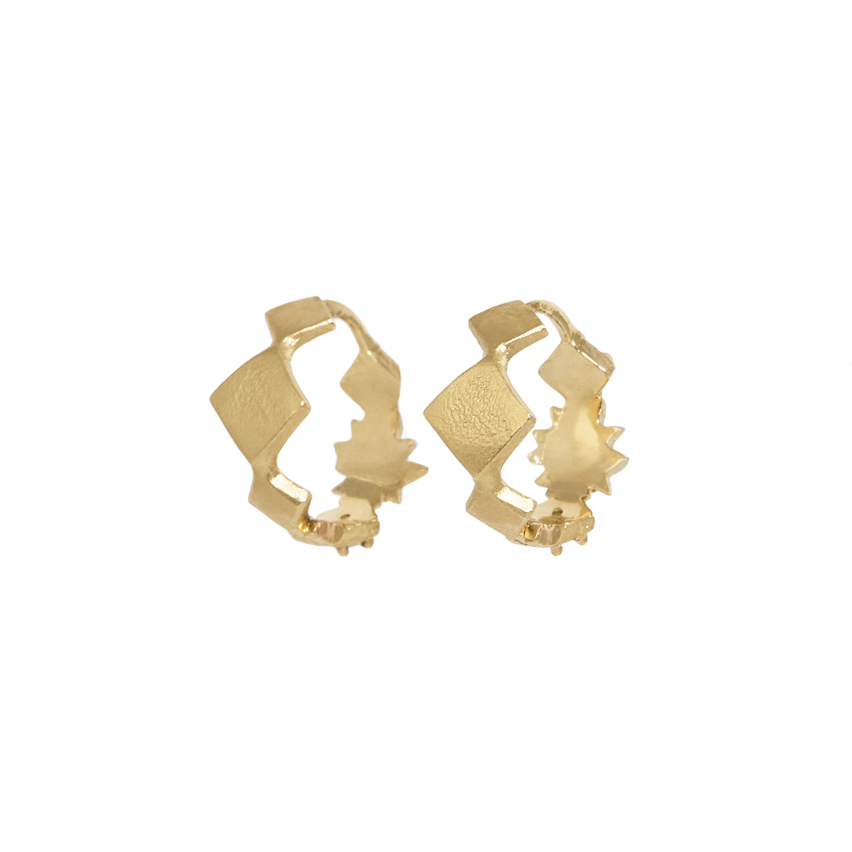 Hanging Planet Diamond Huggie Earrings