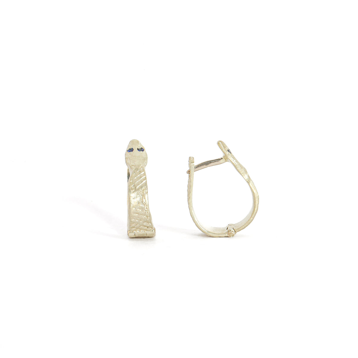 Serpent 8.5mm Blue Sapphire Huggie Hoop Earrings