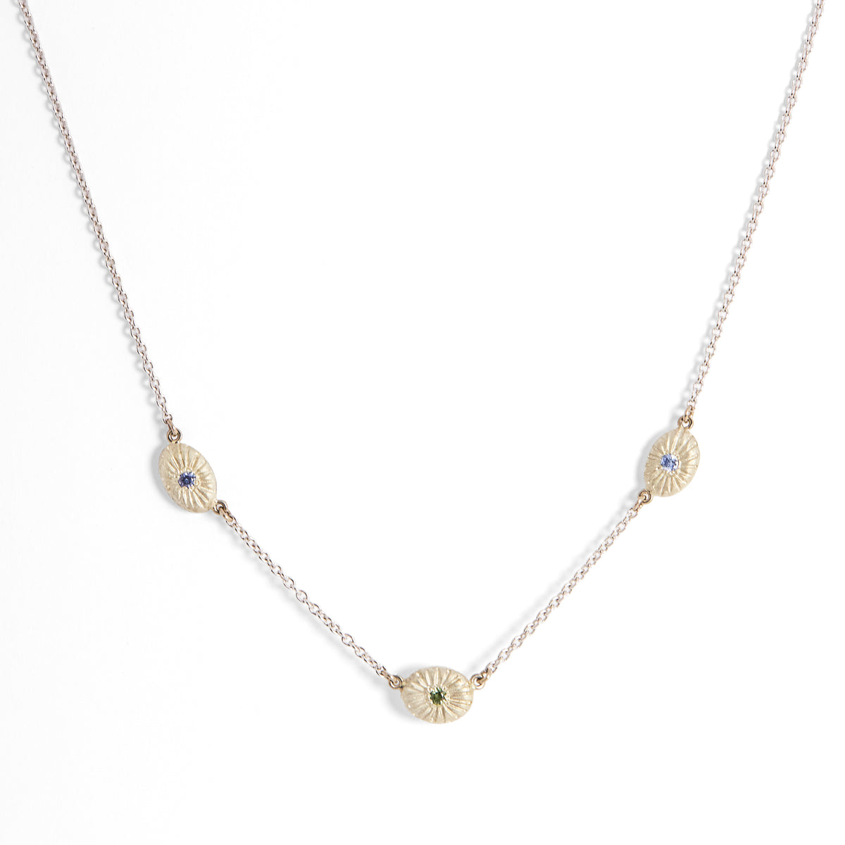 Celestia 42–45cm Green & Lilac Sapphire Eye Necklace