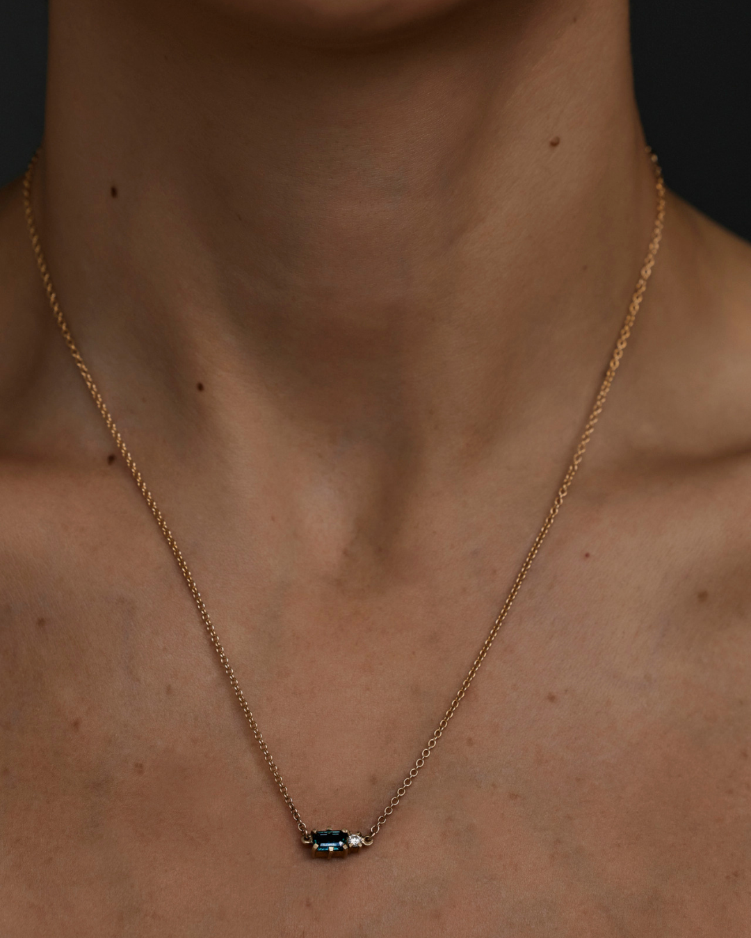 Horizon Sapphire and Diamond Necklace