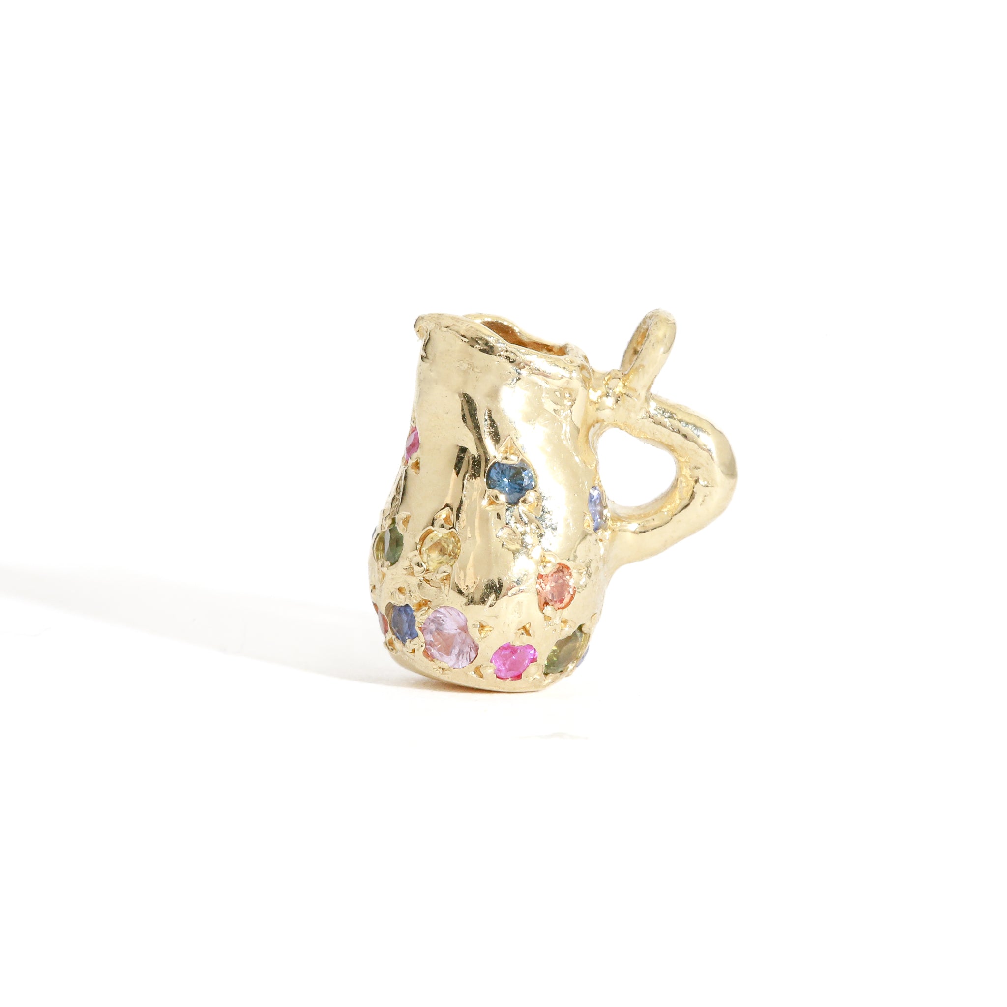 gold jug sapphire charm