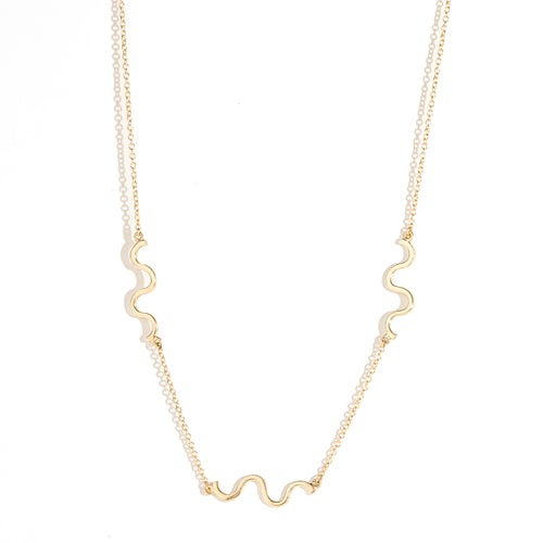 recycled fine 9ct gold chain necklace with 25mm solid gold spiral details