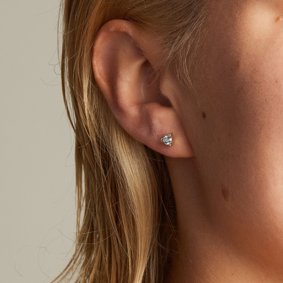 Statement Diamond Stud Earrings in 9ct Yellow Gold