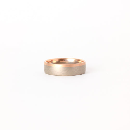 Handmade  Wedding Band in 18ct White and Rose Gold
