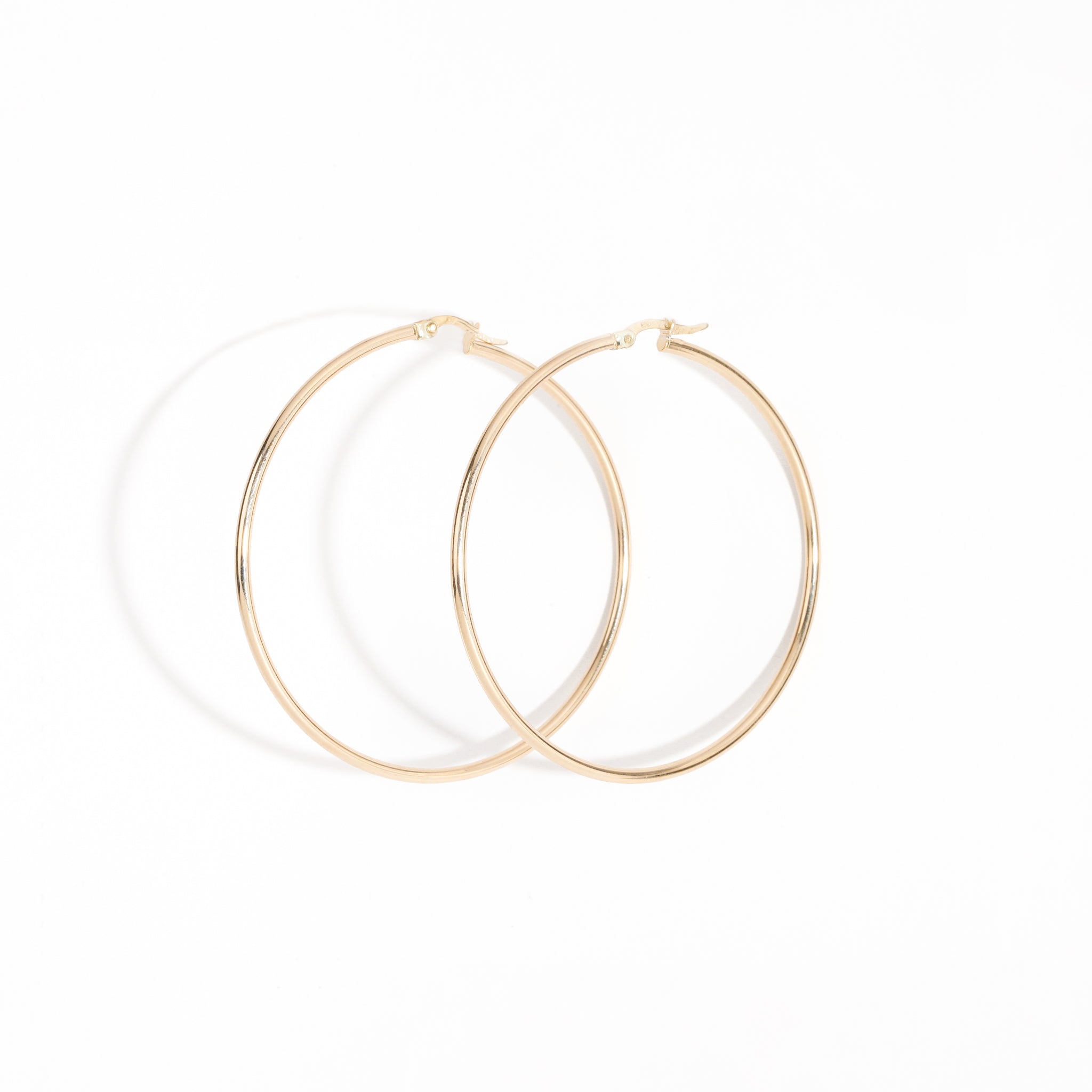 Classic 9 carat yellow gold hoops.