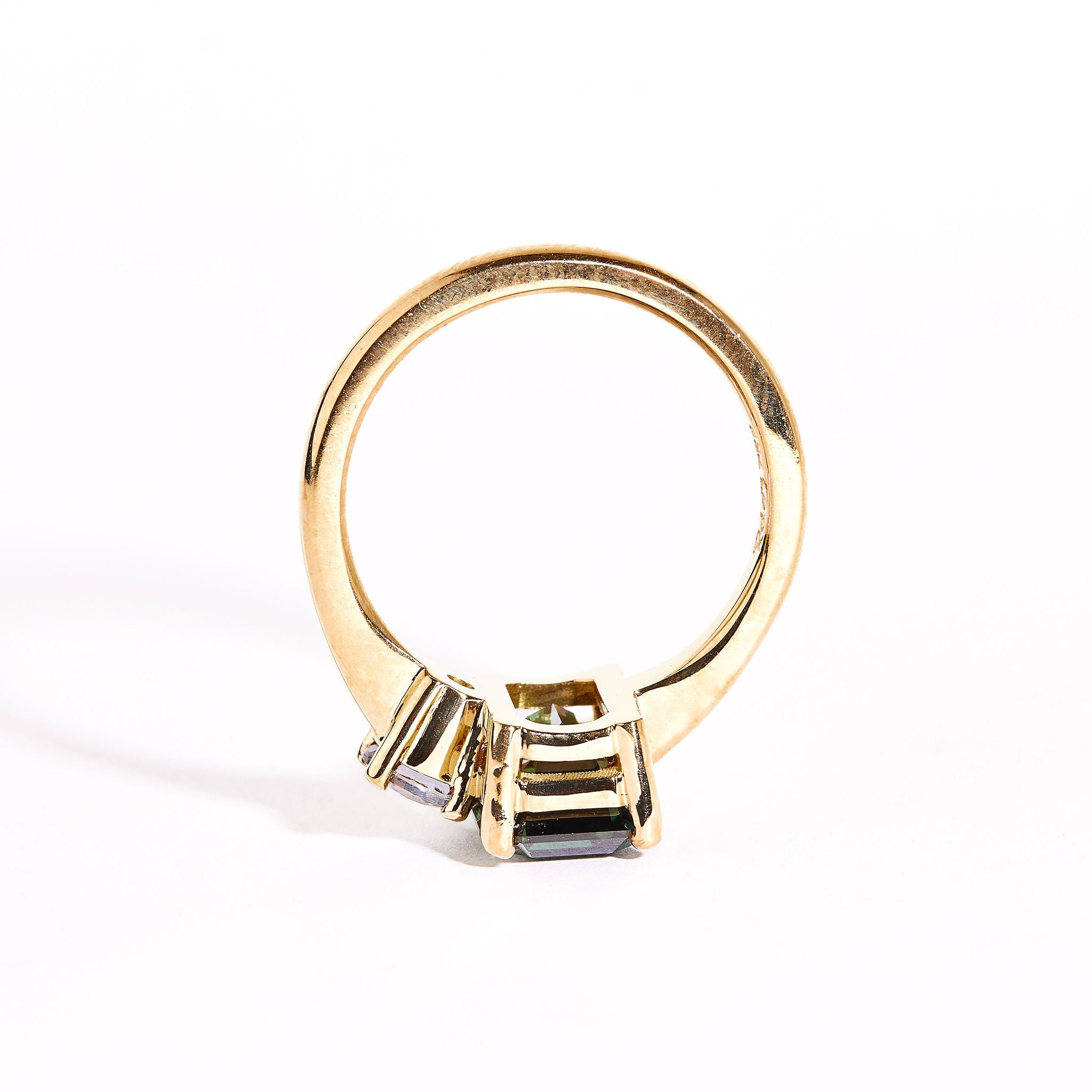 Bespoke | Toi et Moi Ring | Twilight Forever Sapphire Ring | Two Stone Sapphire Ring | Emerald Cut Sapphire Ring in 18ct Yellow Gold |