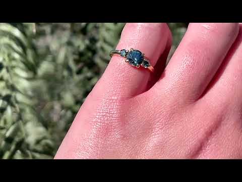 Blue and Teal Sapphire Engagement Ring in 18ct Yellow Gold
