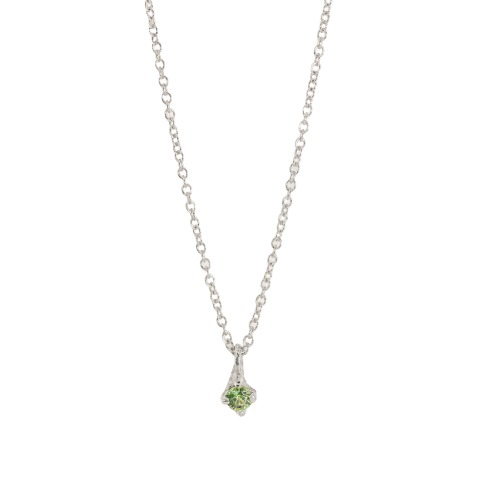 Juniper Sea Foam Round Green Australian Sapphire Pendant Necklace