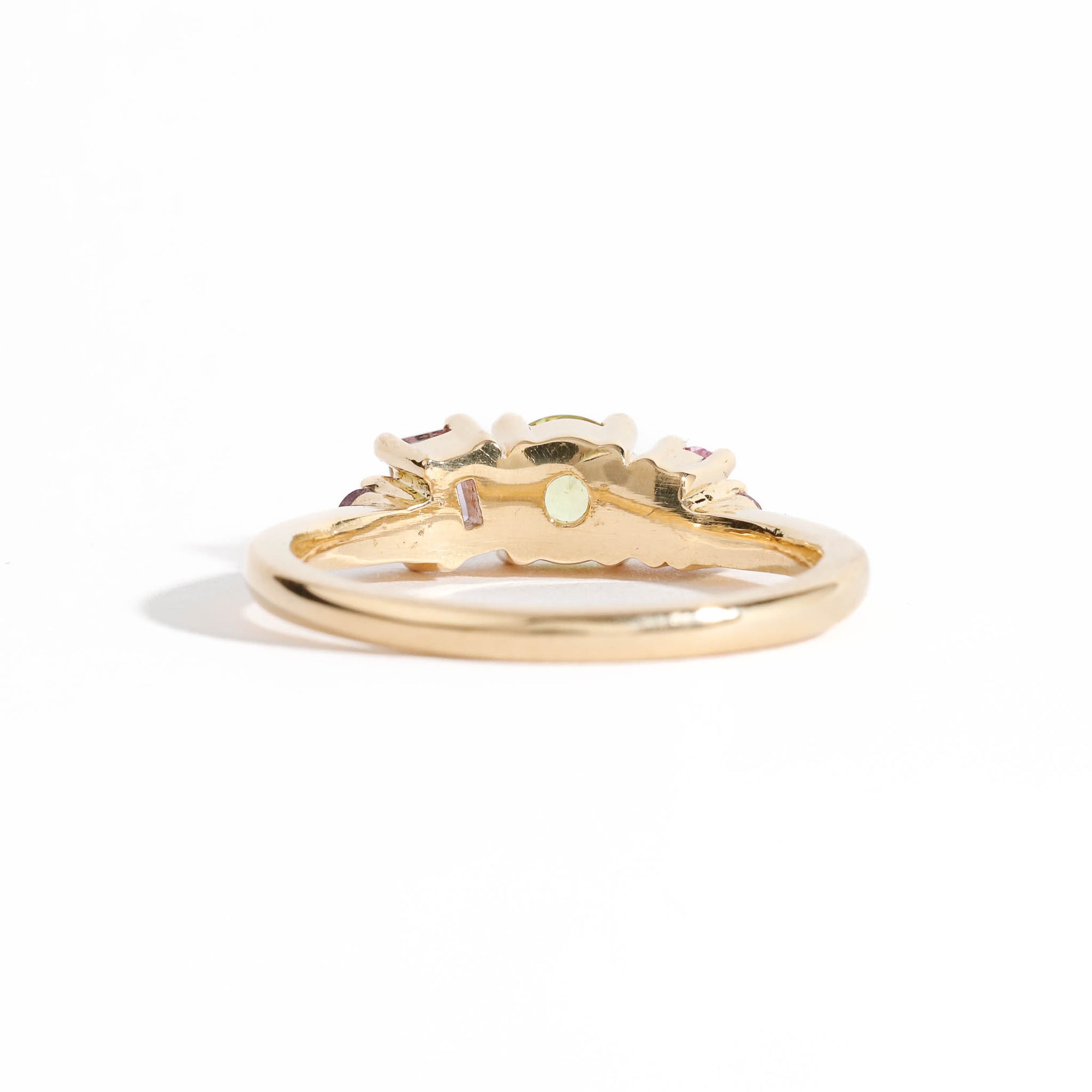 Ethically Yellow and Pink Sapphire Ring in 18ct Yellow Gold