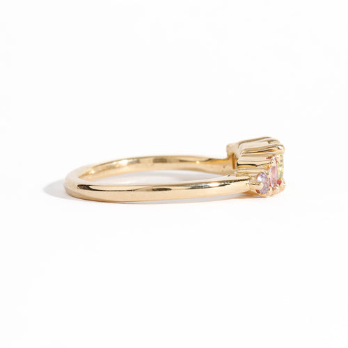 Ethically Yellow and Pink Sapphire Ring in 18ct Yellow Gold