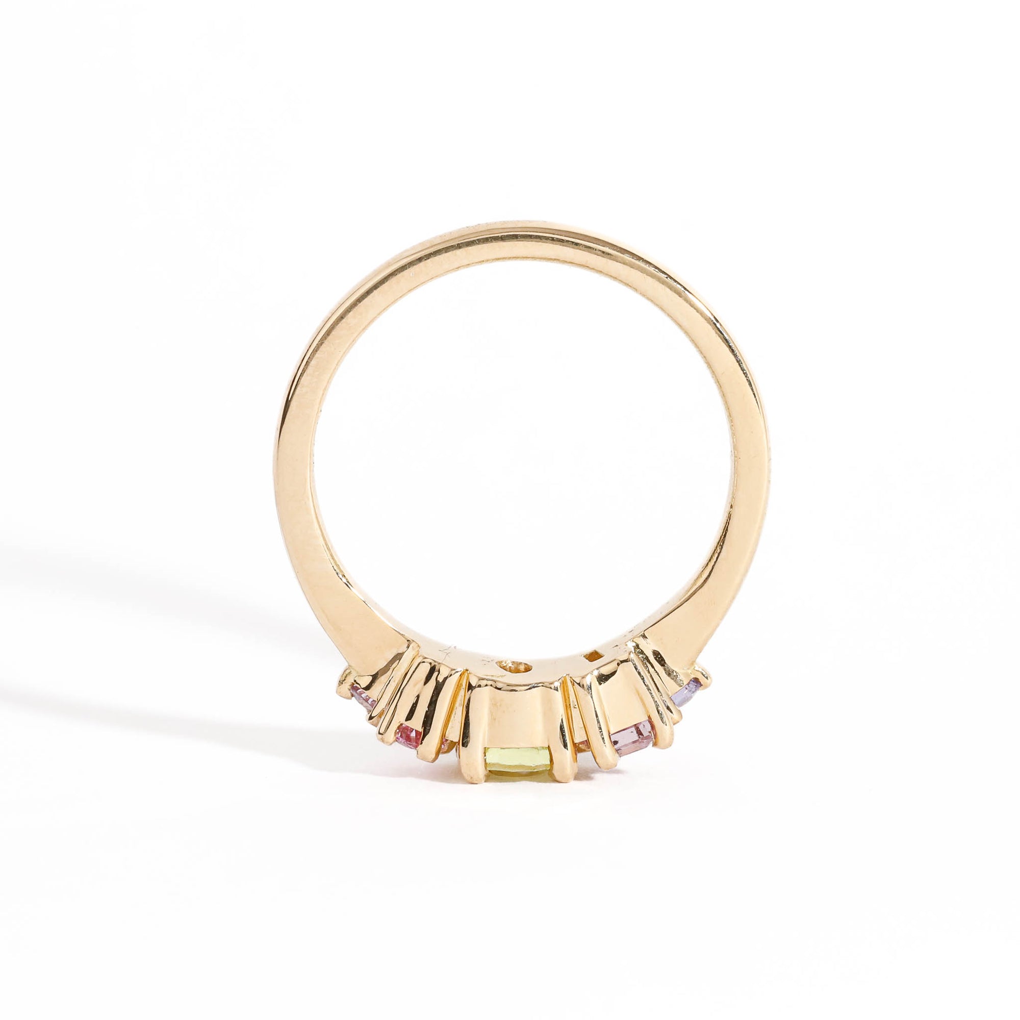 Ethically Yellow and Pink Sapphire Ring in 18ct Yellow Gold