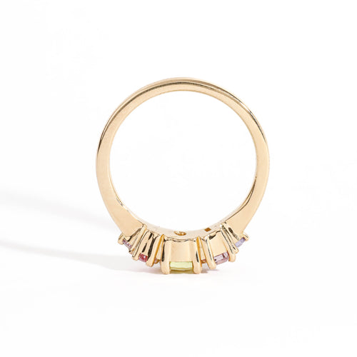 Ethically Yellow and Pink Sapphire Ring in 18ct Yellow Gold