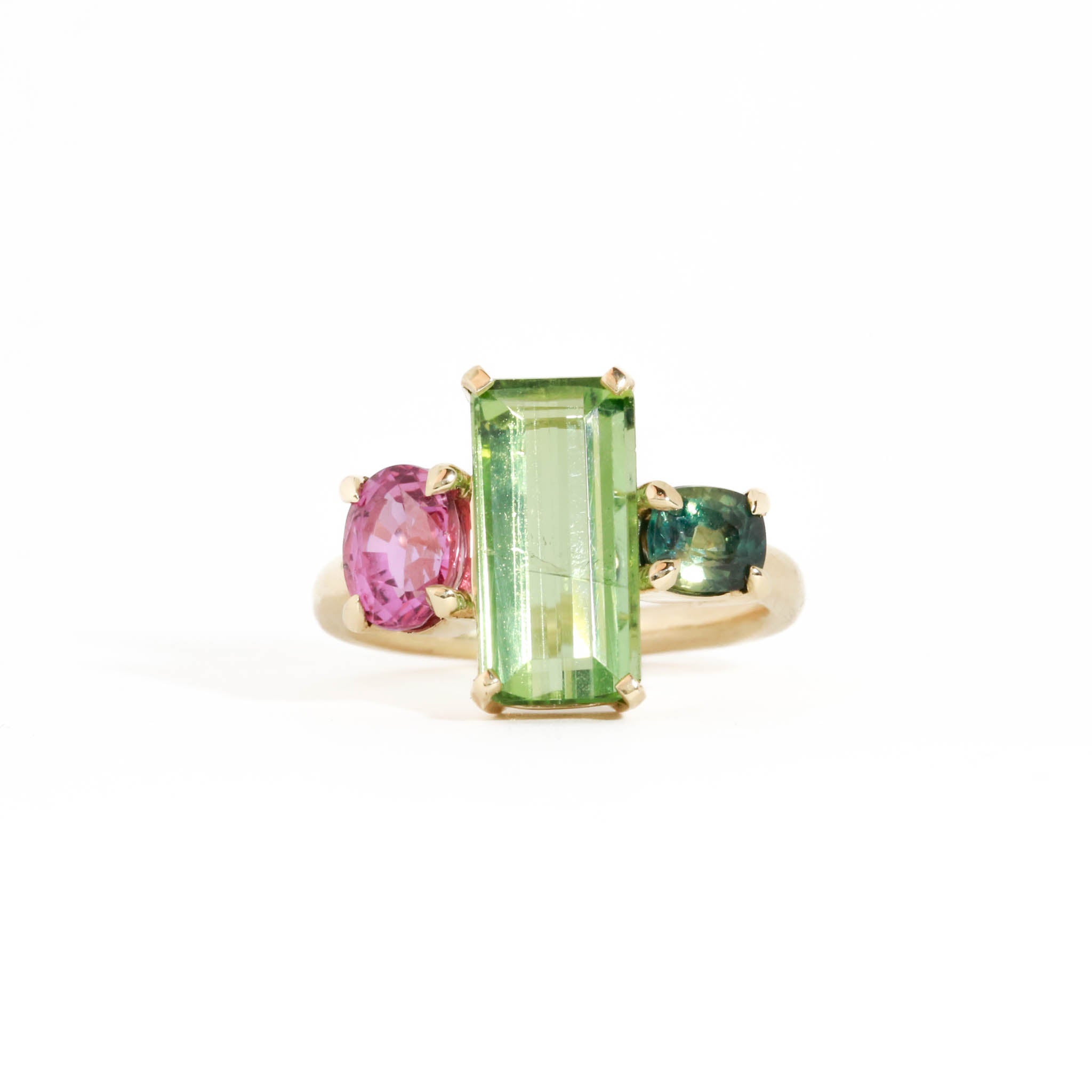 Meadow Tourmaline and Sapphire Ring Black Finch Jewellery Melbourne