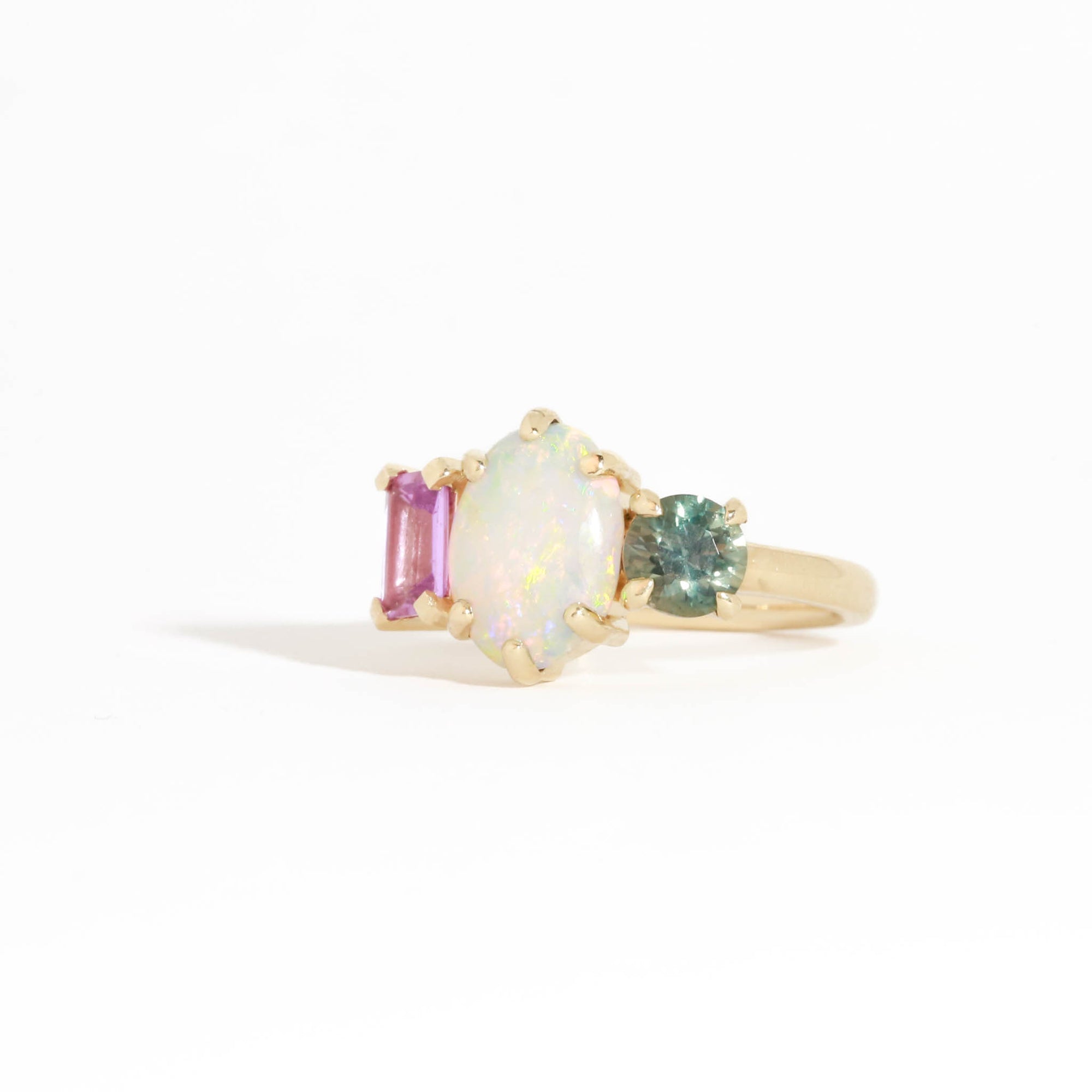 Haze Opal and Sapphire Ring