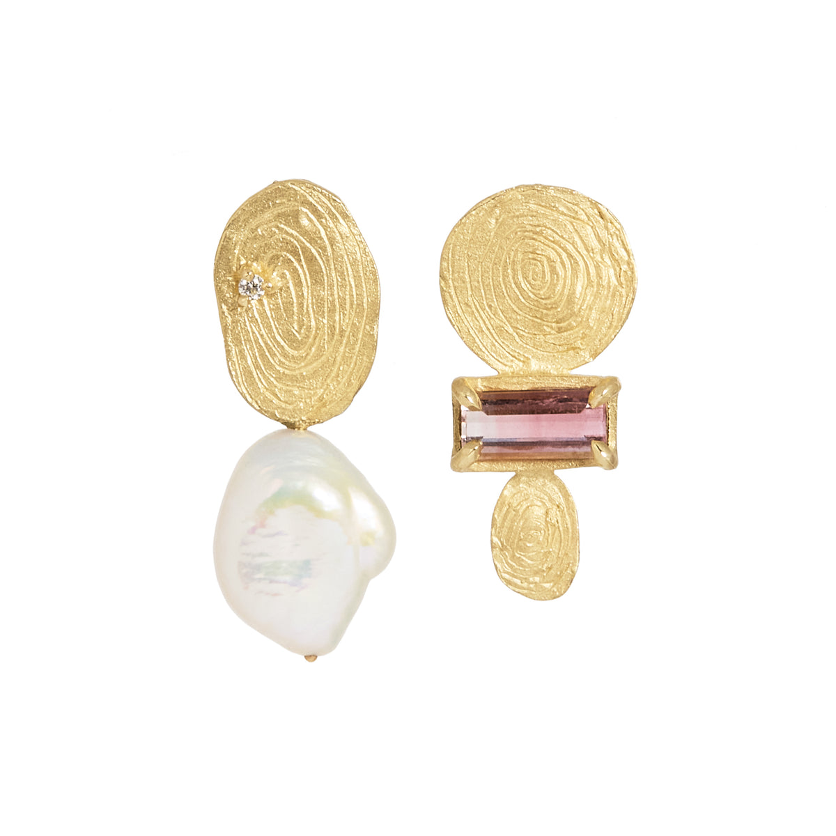 Stillwaters Pearl & Tourmaline Earrings