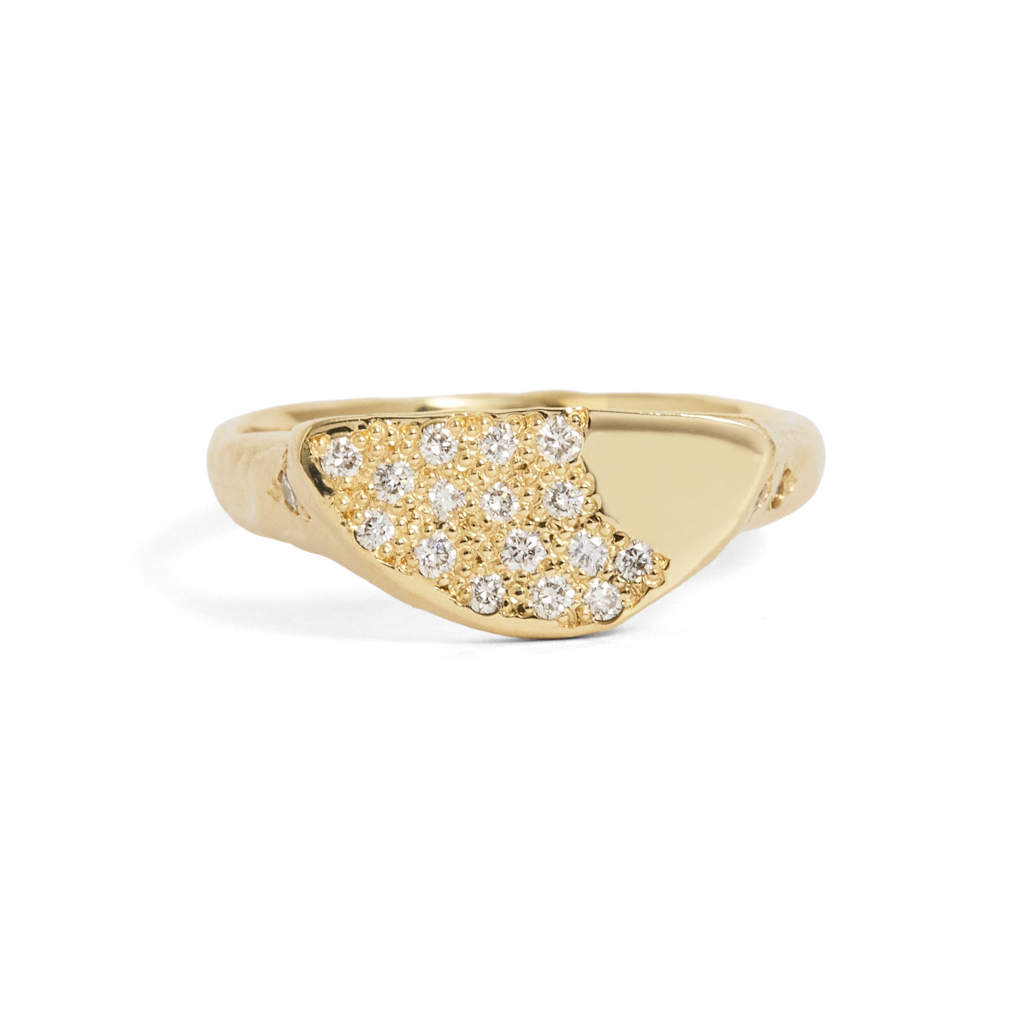 Crescent Diamond Signet