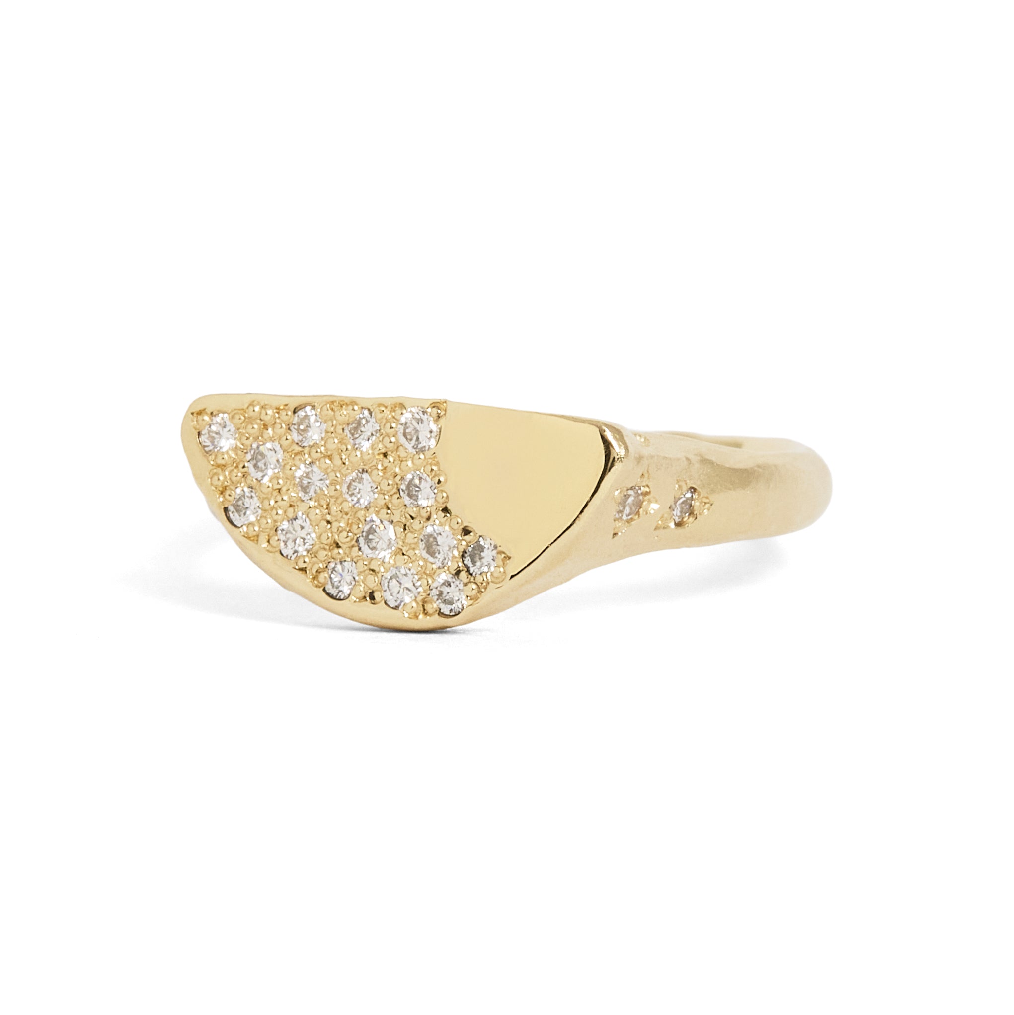 Crescent Diamond Signet
