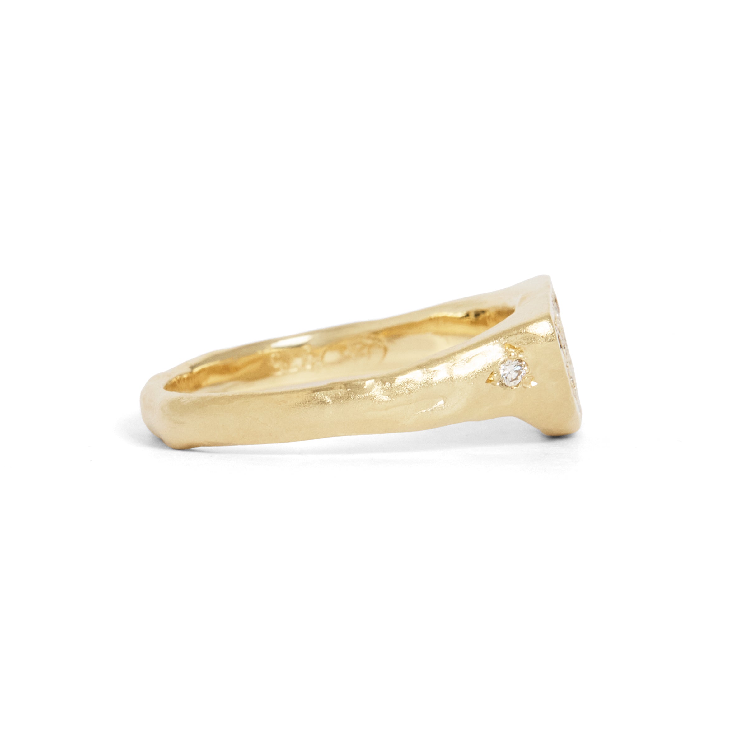 Crescent Diamond Signet