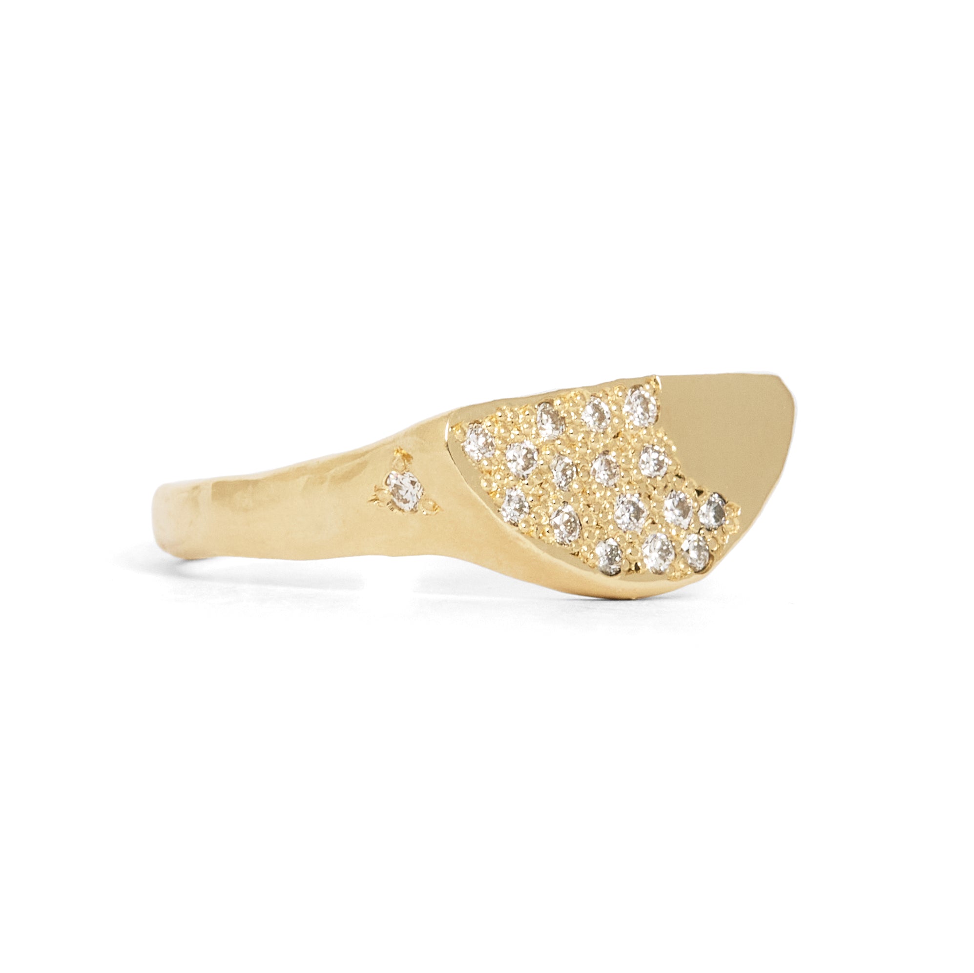 Crescent Diamond Signet