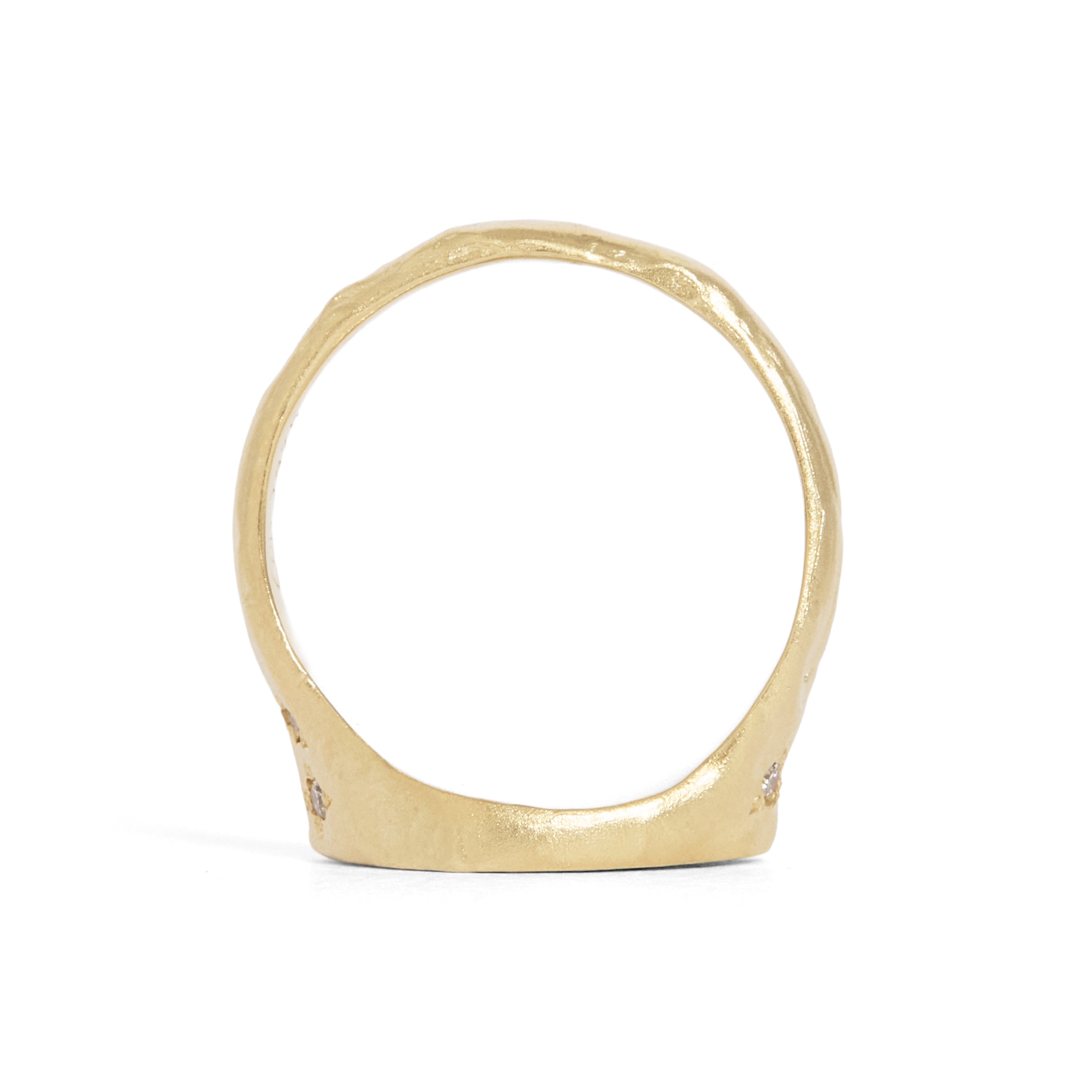 Crescent Diamond Signet