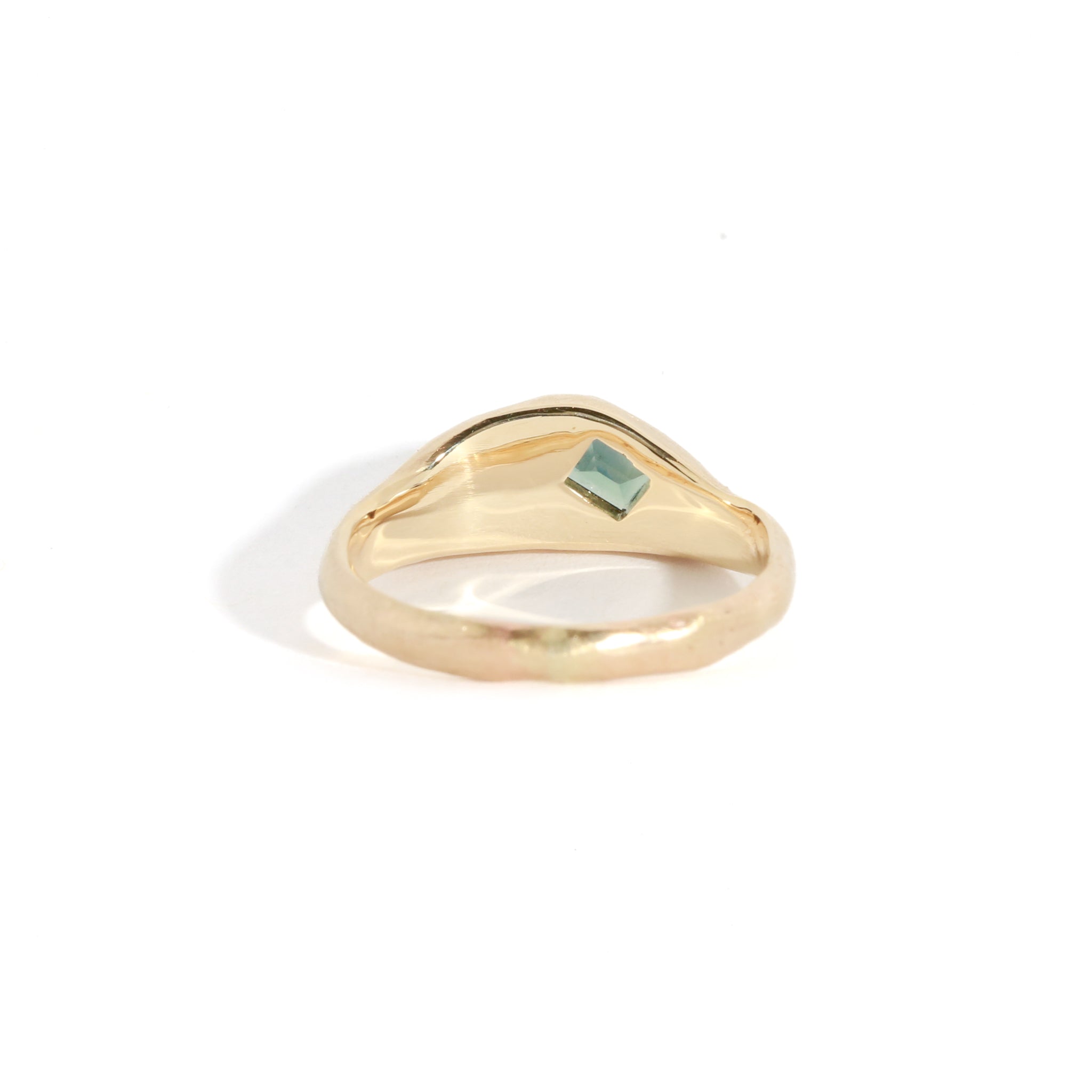 Crescent Blue Sapphire Signet