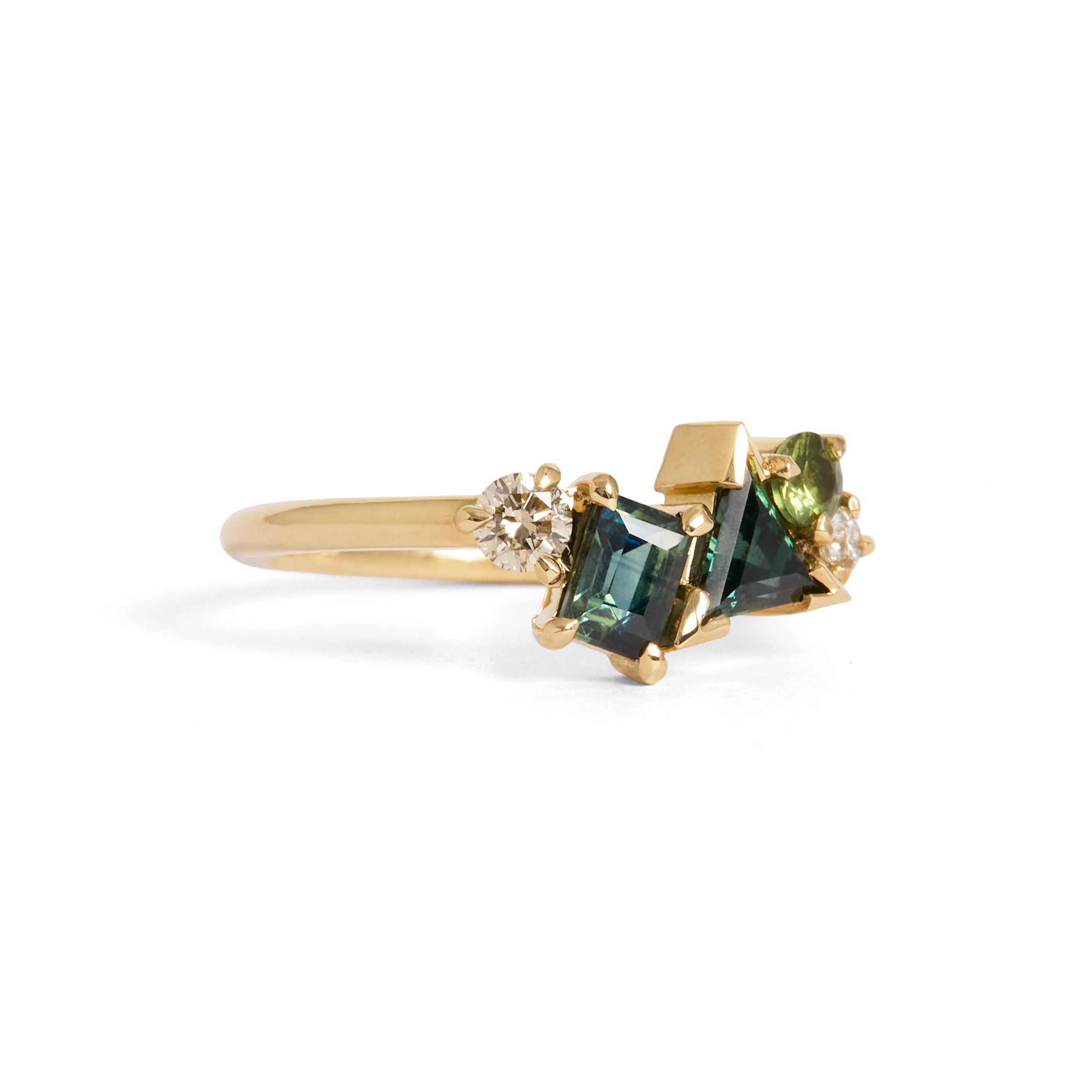Prima Green Sapphire Cluster