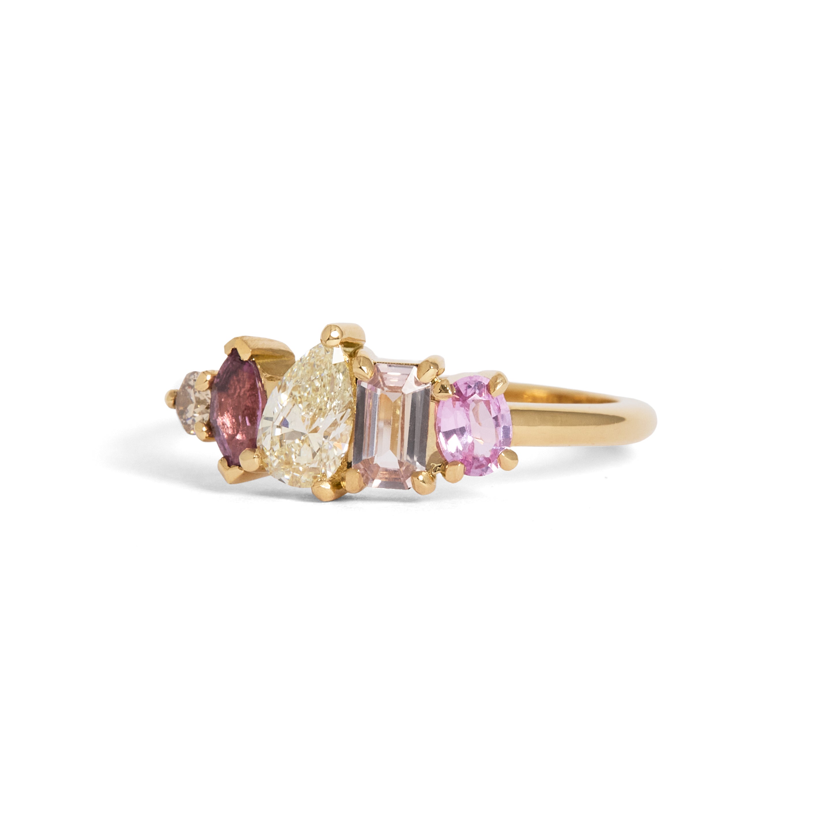 Kindred Pink Sapphire and Diamond Cluster