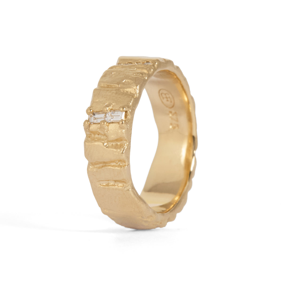 Elemental Carved Diamond Band