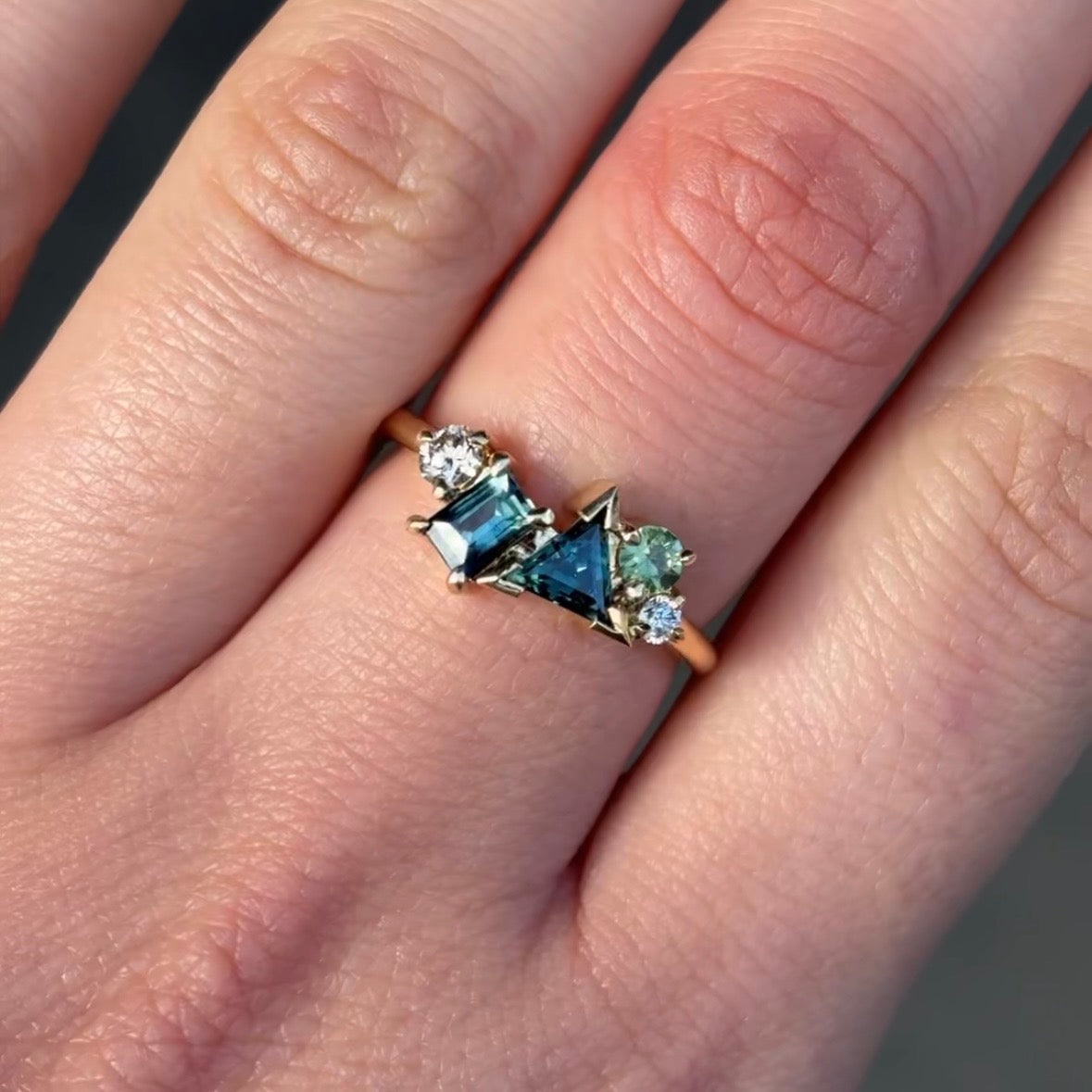 Prima Green Sapphire Cluster