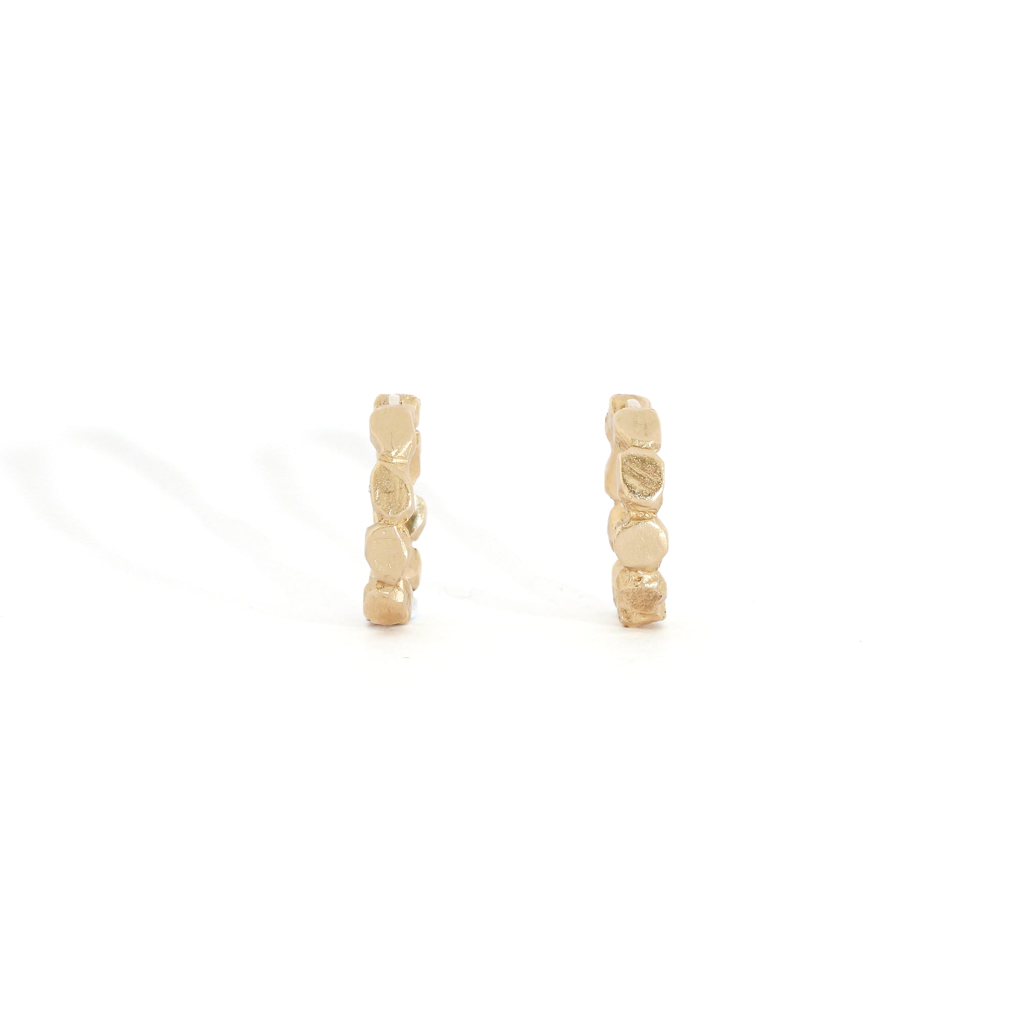 matte yellow Gold huggie hoop earrings