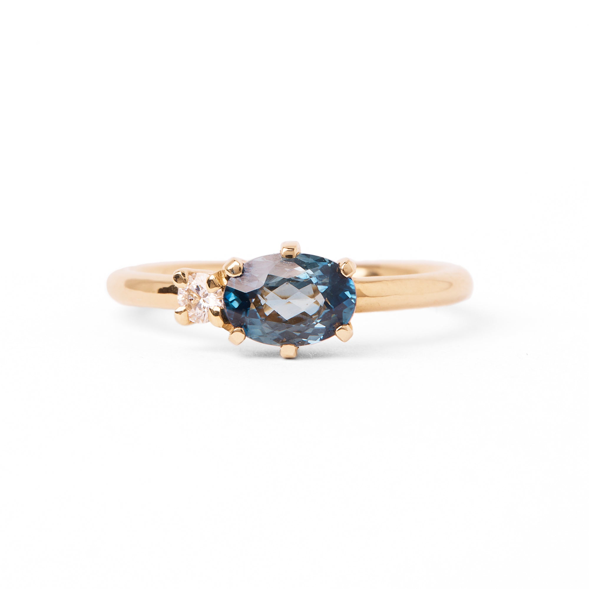 High Summer Blue Sapphire and Diamond Ring