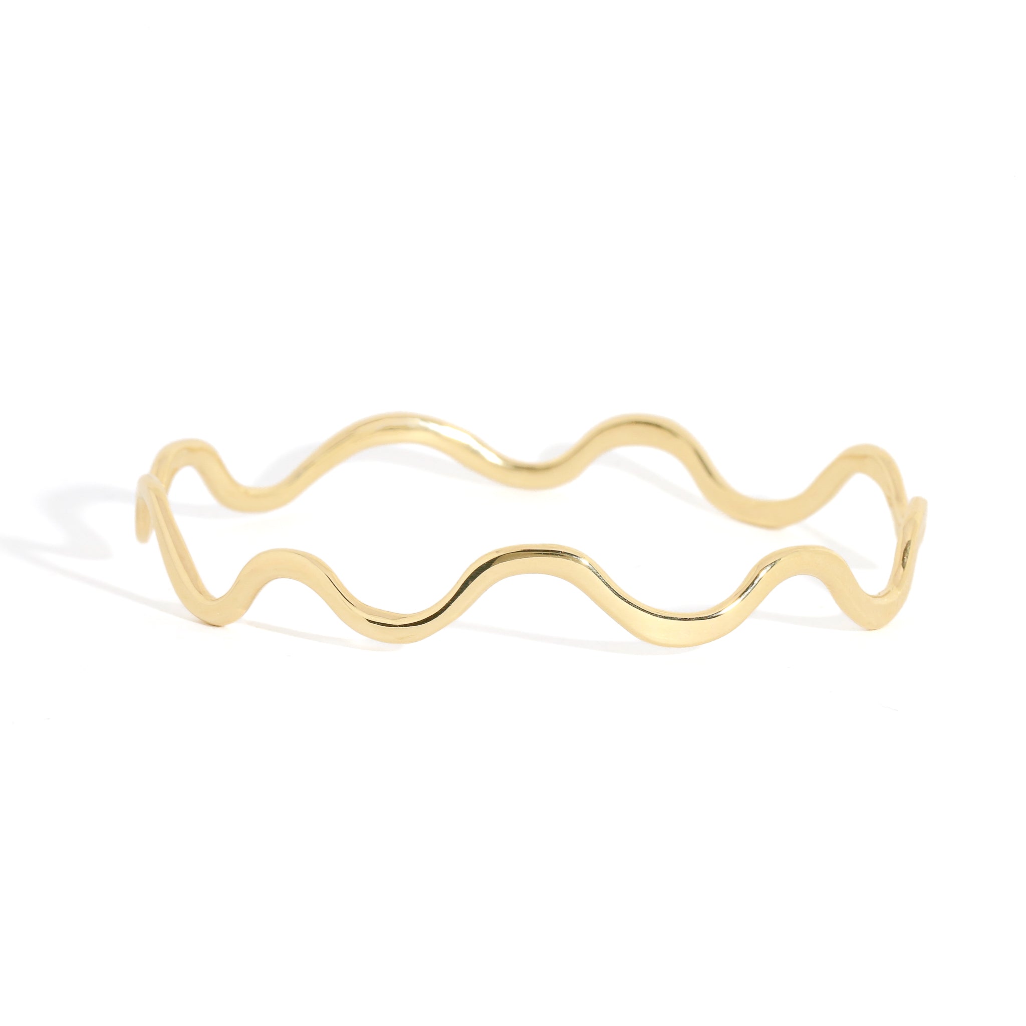 wavy gold bangle