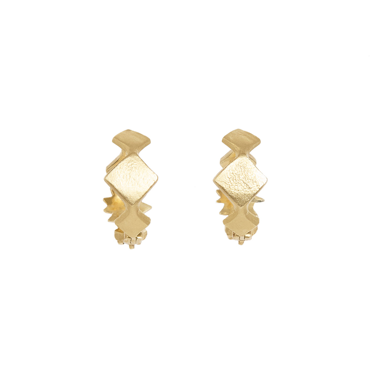 Hanging Planet Diamond Huggie Earrings