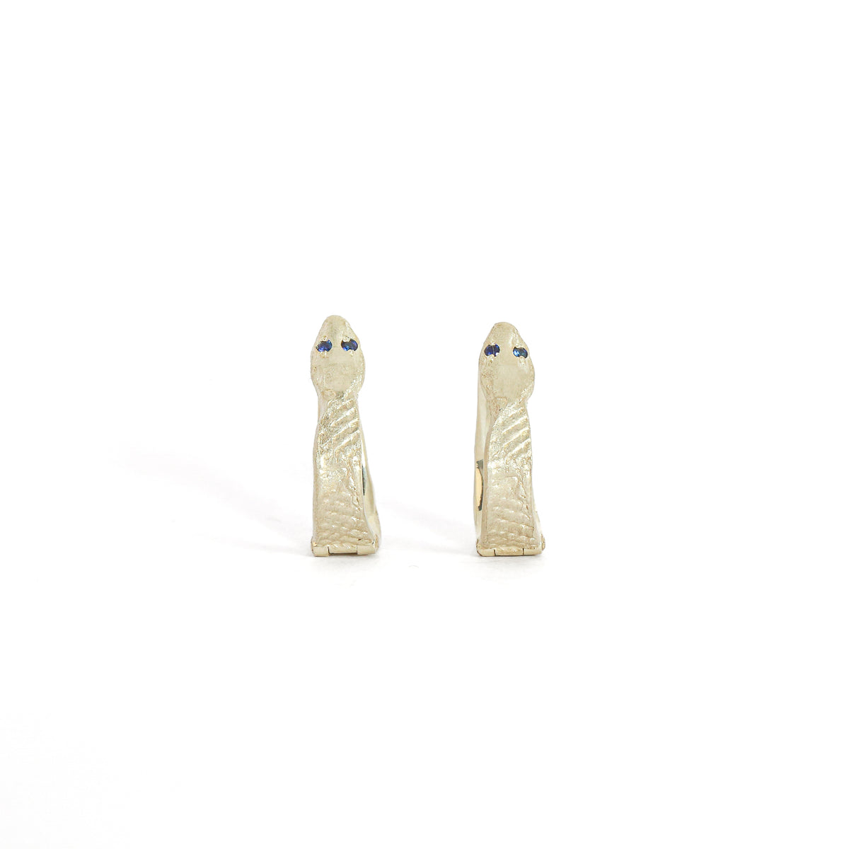 Serpent 8.5mm Blue Sapphire Huggie Hoop Earrings