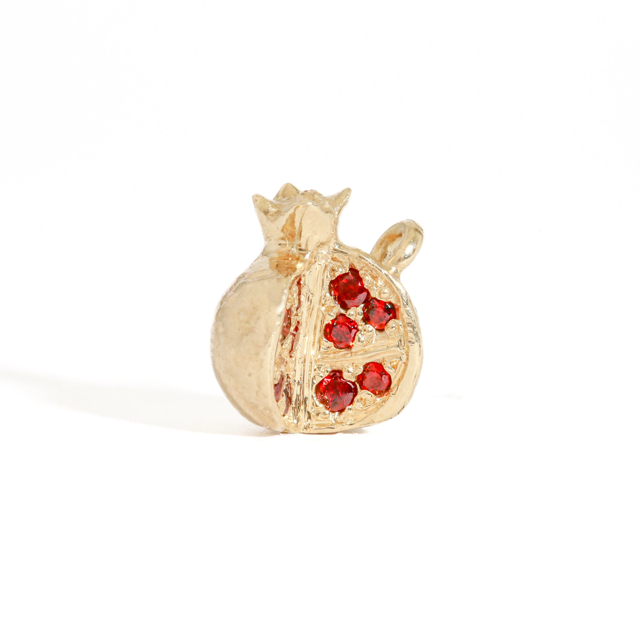 gold garnet fruit charm